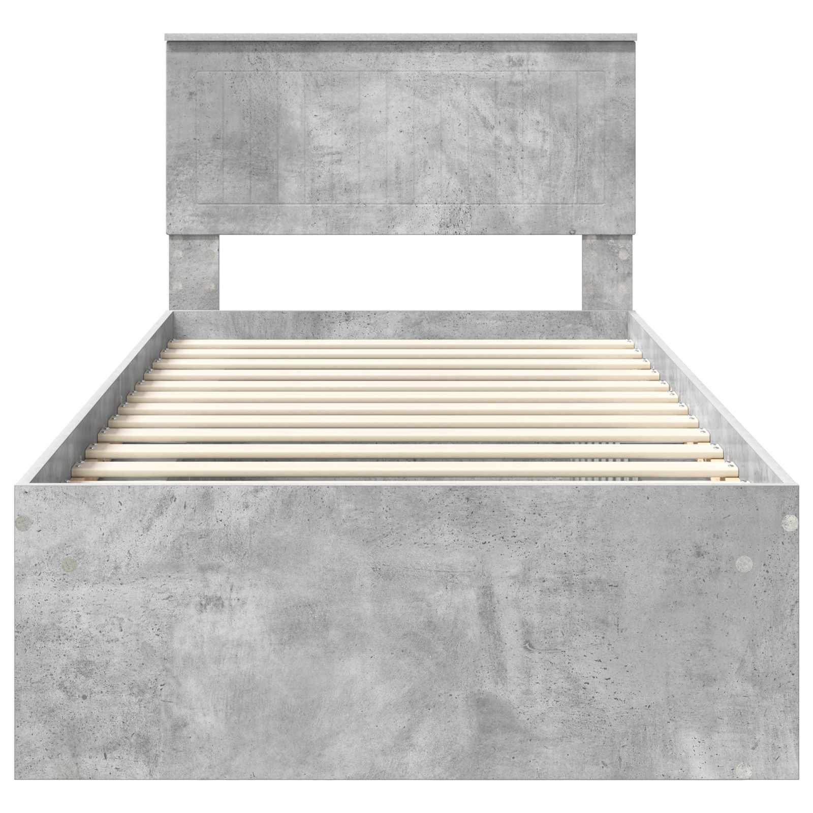 Krevetna konstrukcija s uzglavljem Betonska siva 90 x 190 cm
