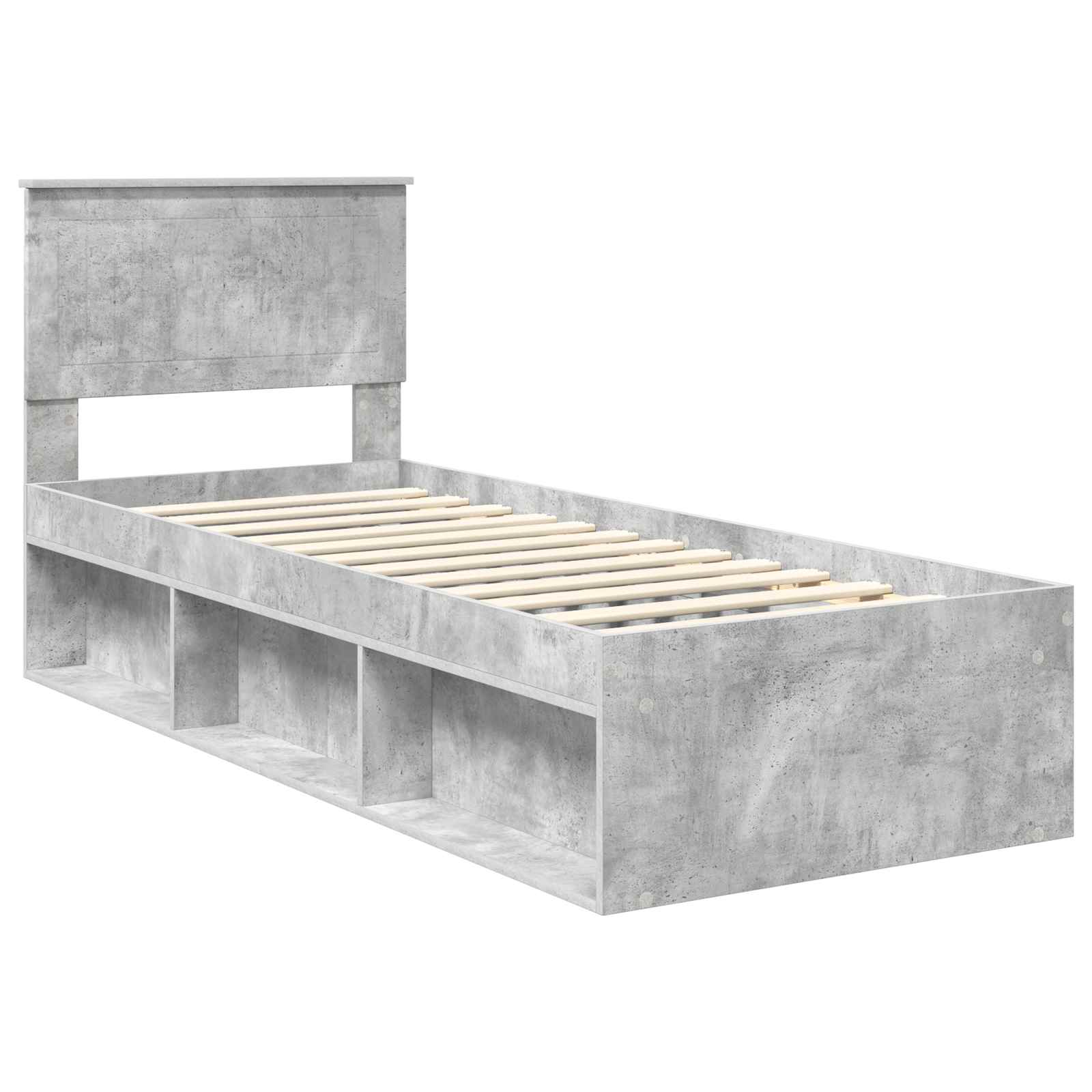 Krevetna konstrukcija s uzglavljem Betonska siva 75 x 190 cm
