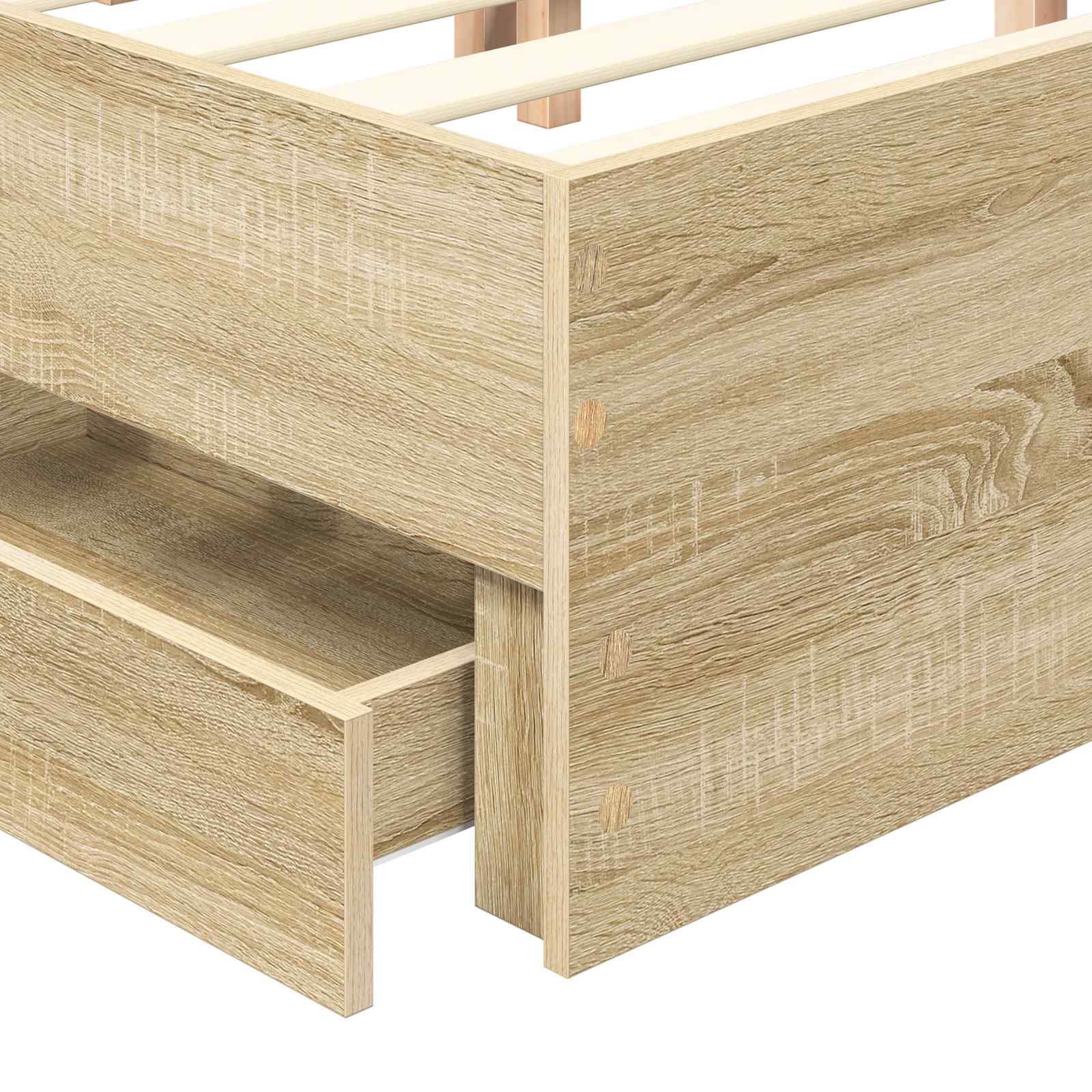 Krevetna konstrukcija s ladicama Sonoma hrast 200 x 200 cm