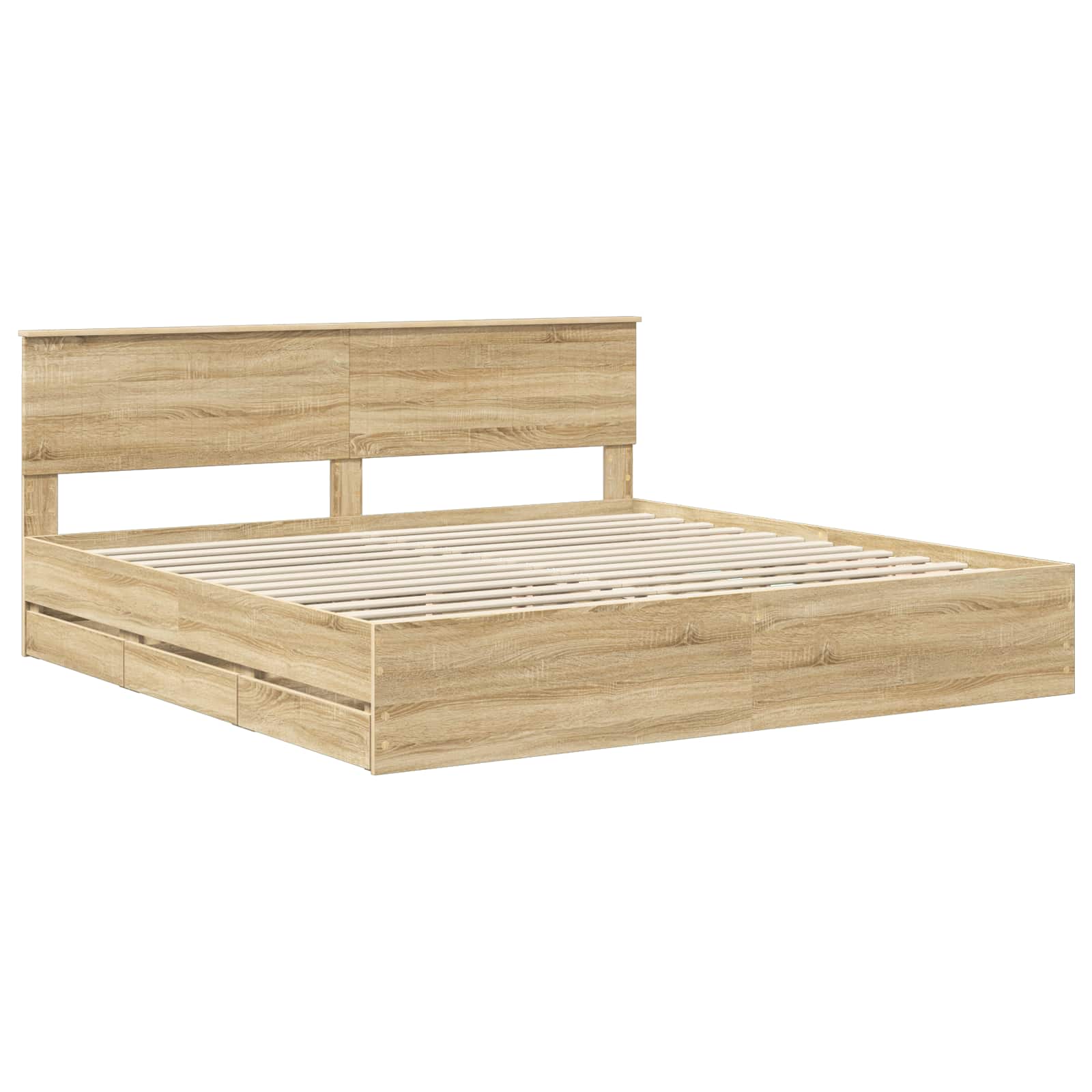 Krevetna konstrukcija s ladicama Sonoma hrast 200 x 200 cm