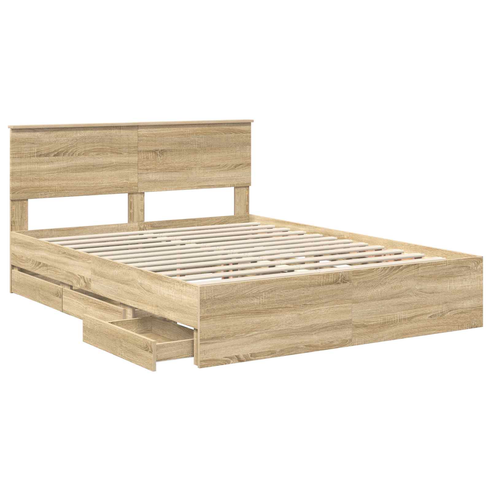 Krevetna konstrukcija s ladicama Sonoma hrast 150 x 200 cm
