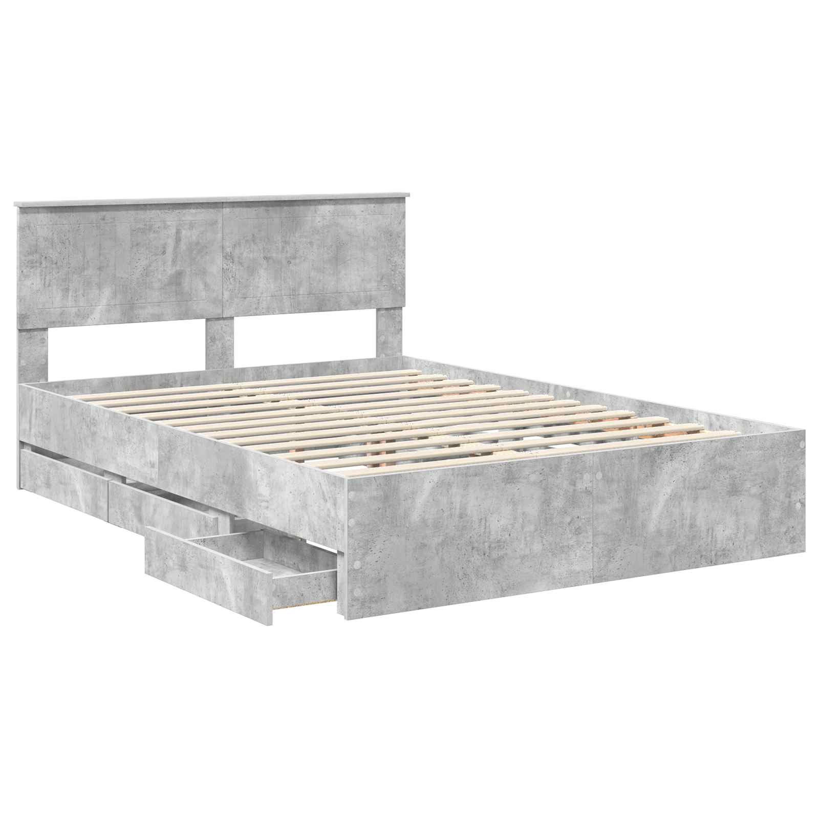 Krevetna konstrukcija s ladicama Betonski sivi 135 x 190 cm