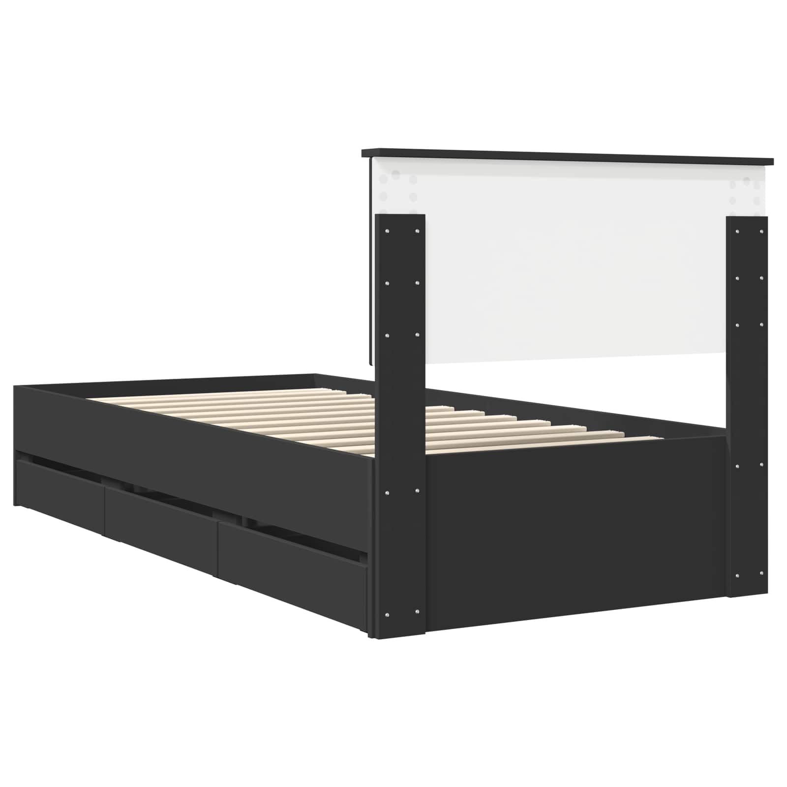 Krevetna konstrukcija Crna 90 x 200 cm Inženjersko Drvo