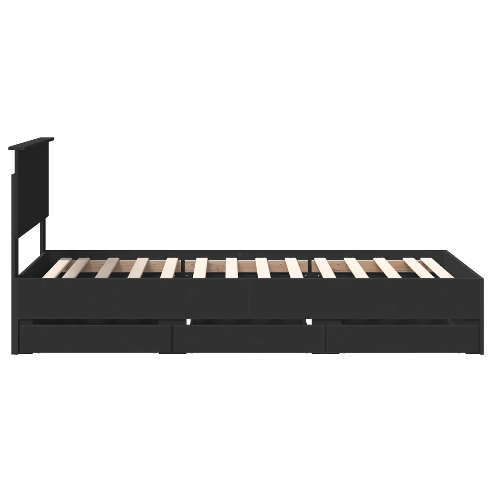 Krevetna konstrukcija Crna 90 x 190 cm Inženjersko Drvo