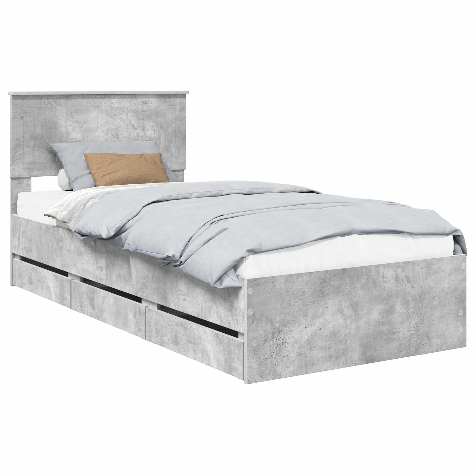 Krevetna konstrukcija s ladicama Betonski sivi 90 x 190 cm