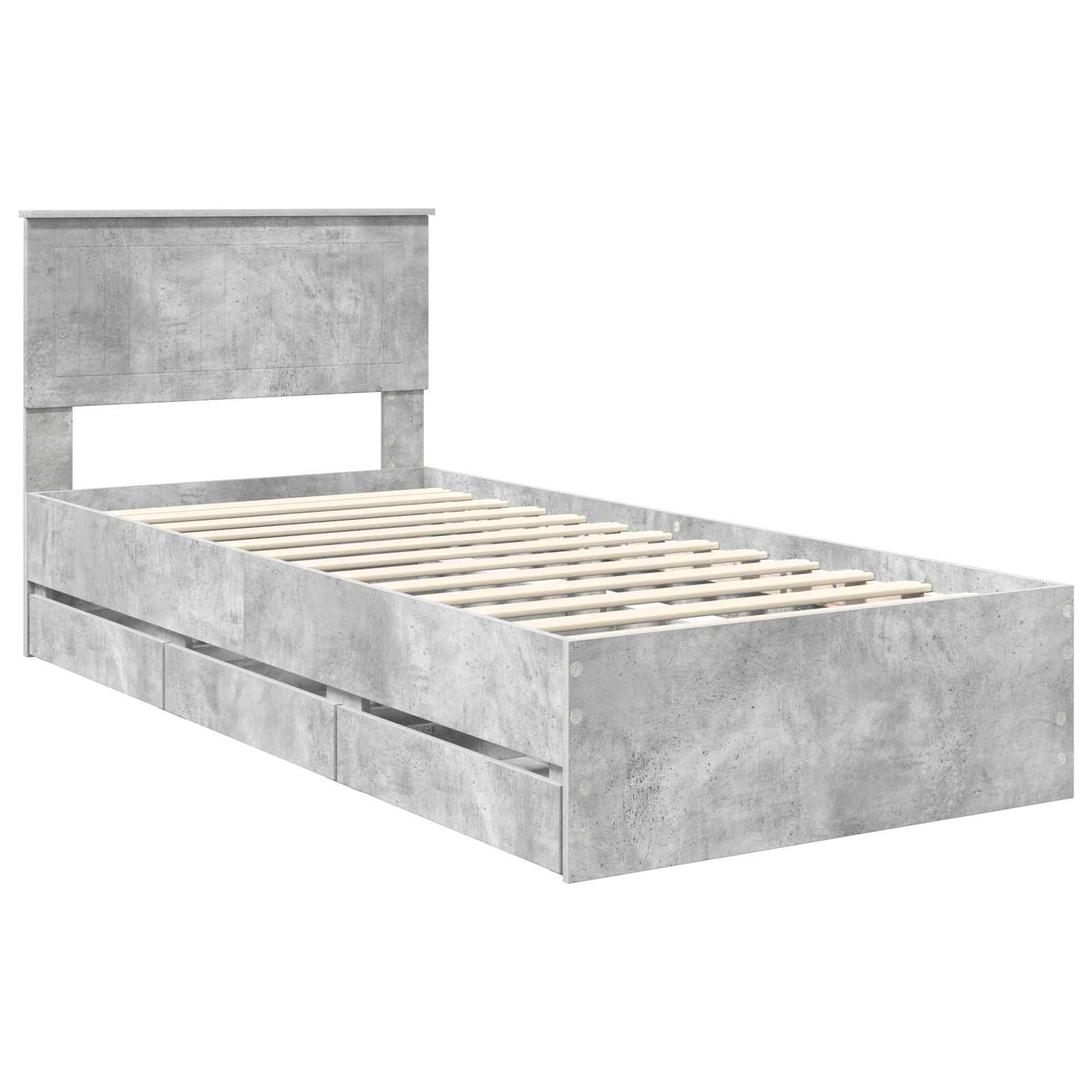 Krevetna konstrukcija s ladicama Betonski sivi 90 x 190 cm