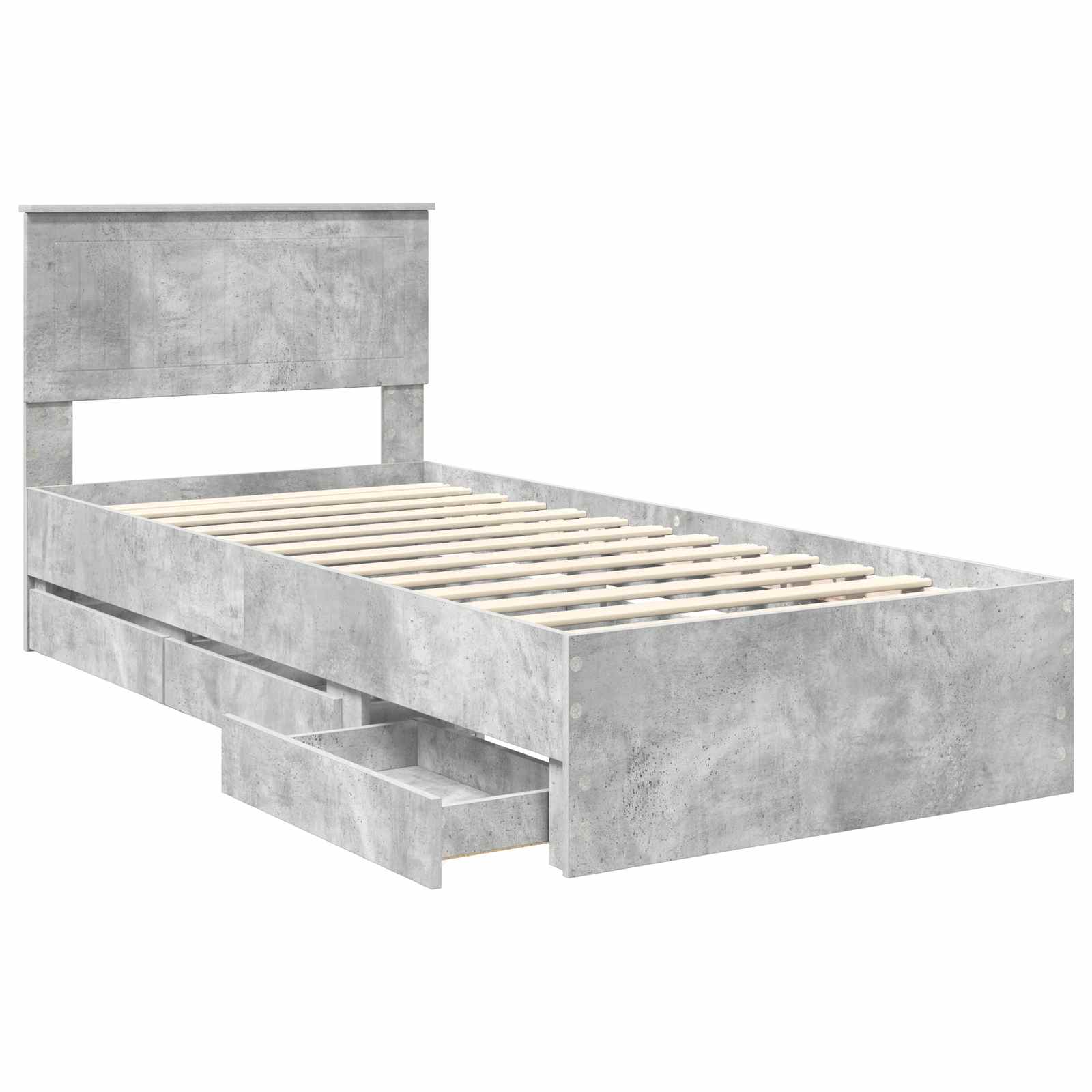 Krevetna konstrukcija s ladicama Betonski sivi 90 x 190 cm