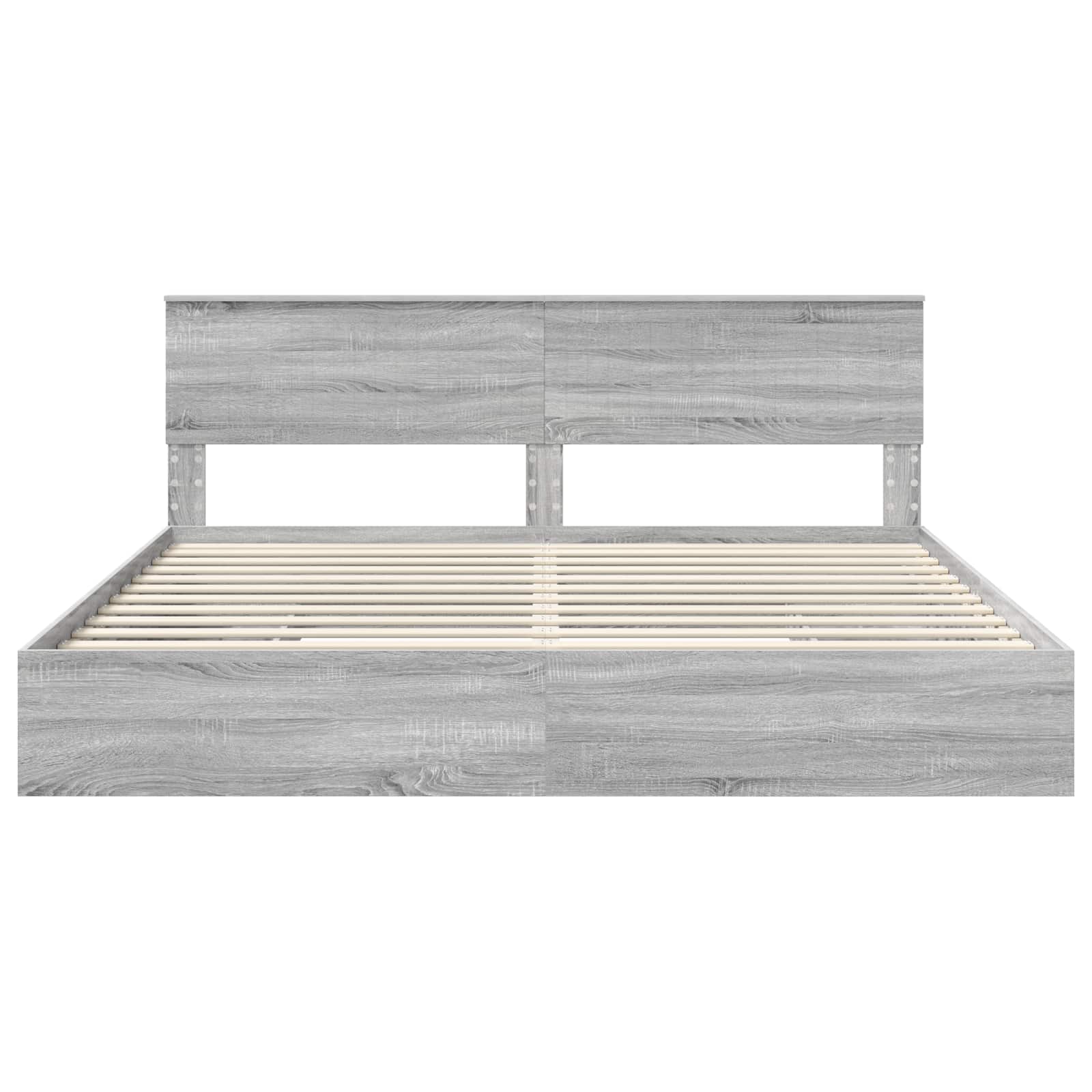 Krevet s od storage Siva Sonoma 200 x 200 cm Konstruirano drvo