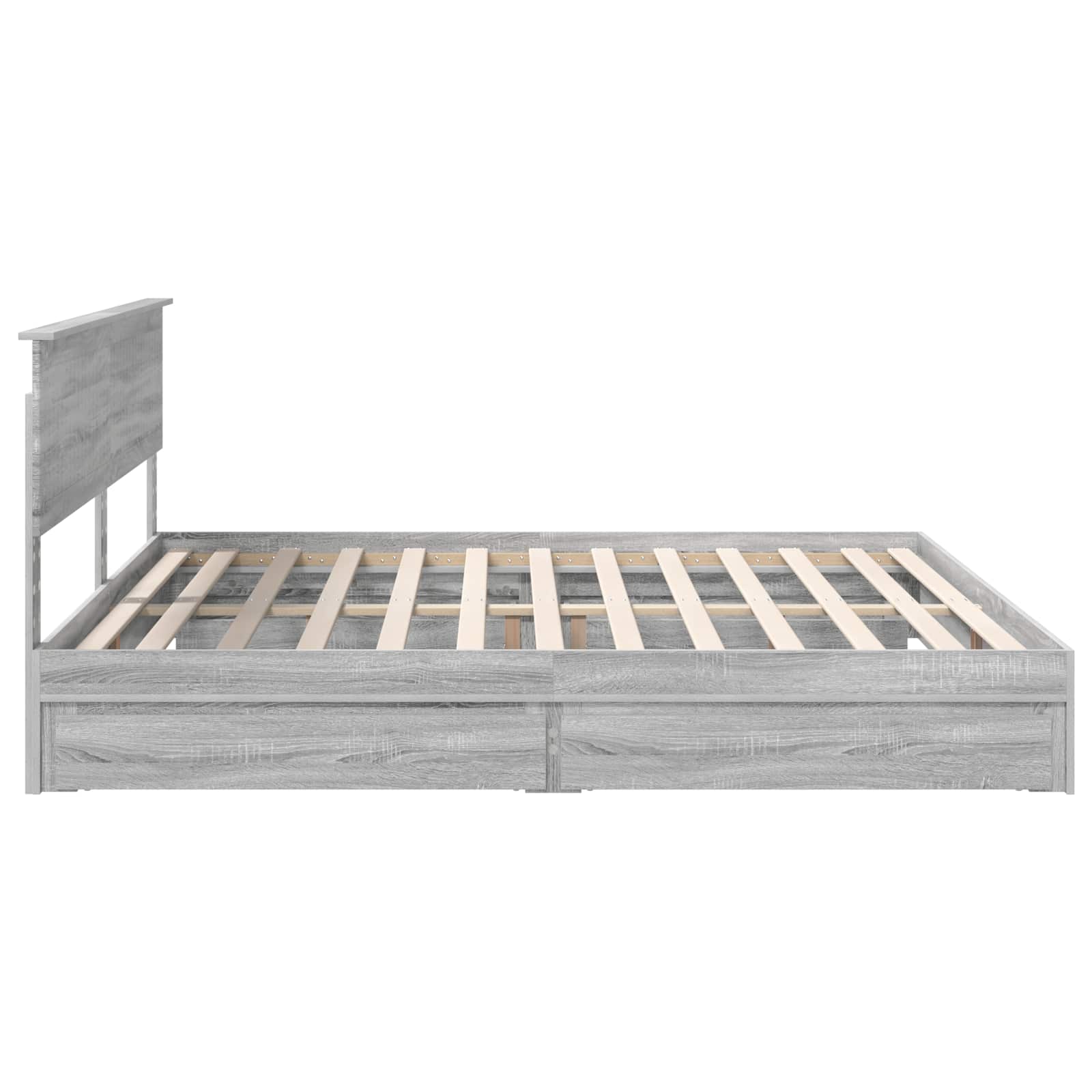 Krevet s od storage Siva Sonoma 200 x 200 cm Konstruirano drvo