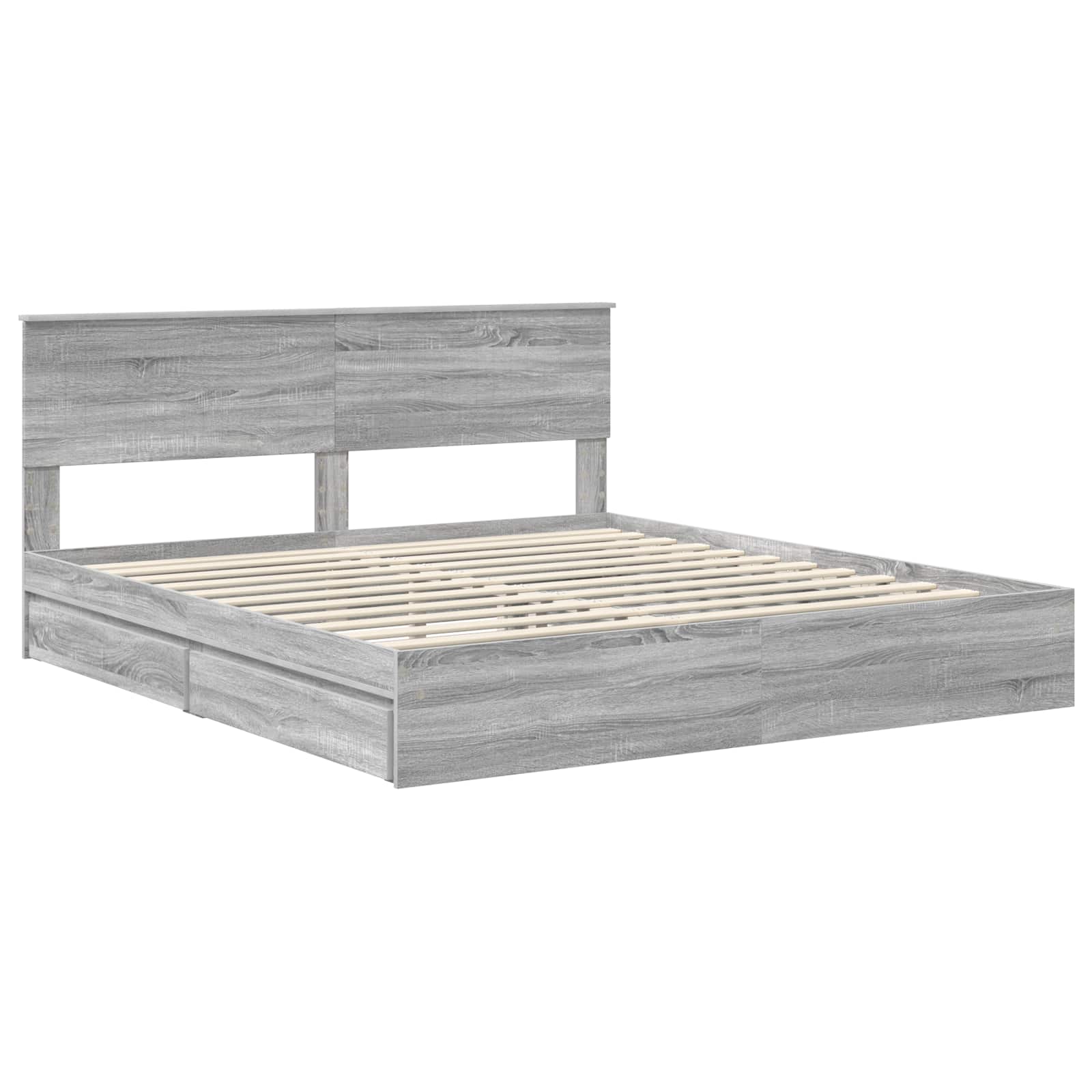 Krevet s od storage Siva Sonoma 180 x 200 cm Konstruirano drvo