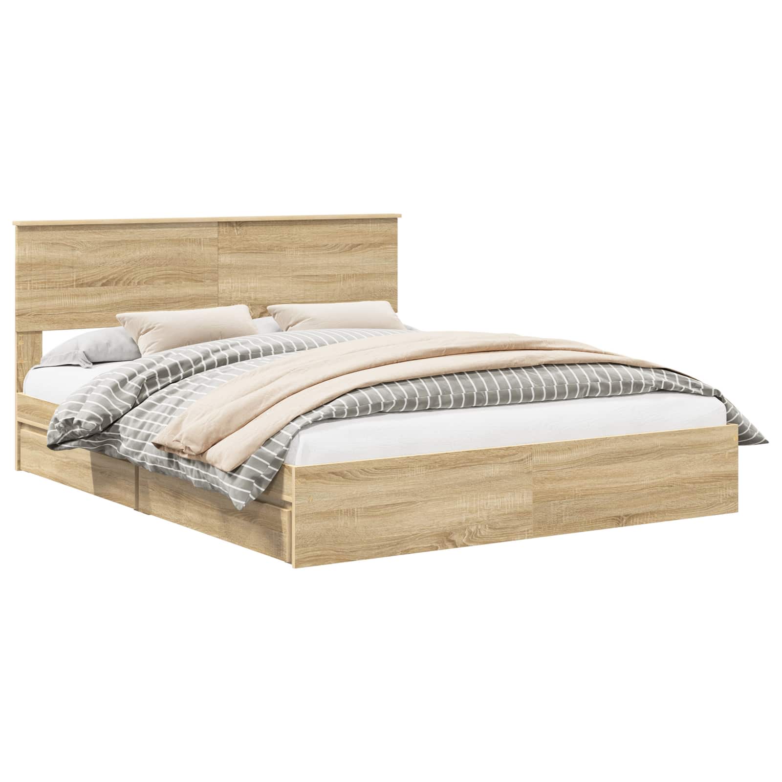 Krevet s od storage Sonoma hrast 160 x 200 cm Konstruirano drvo