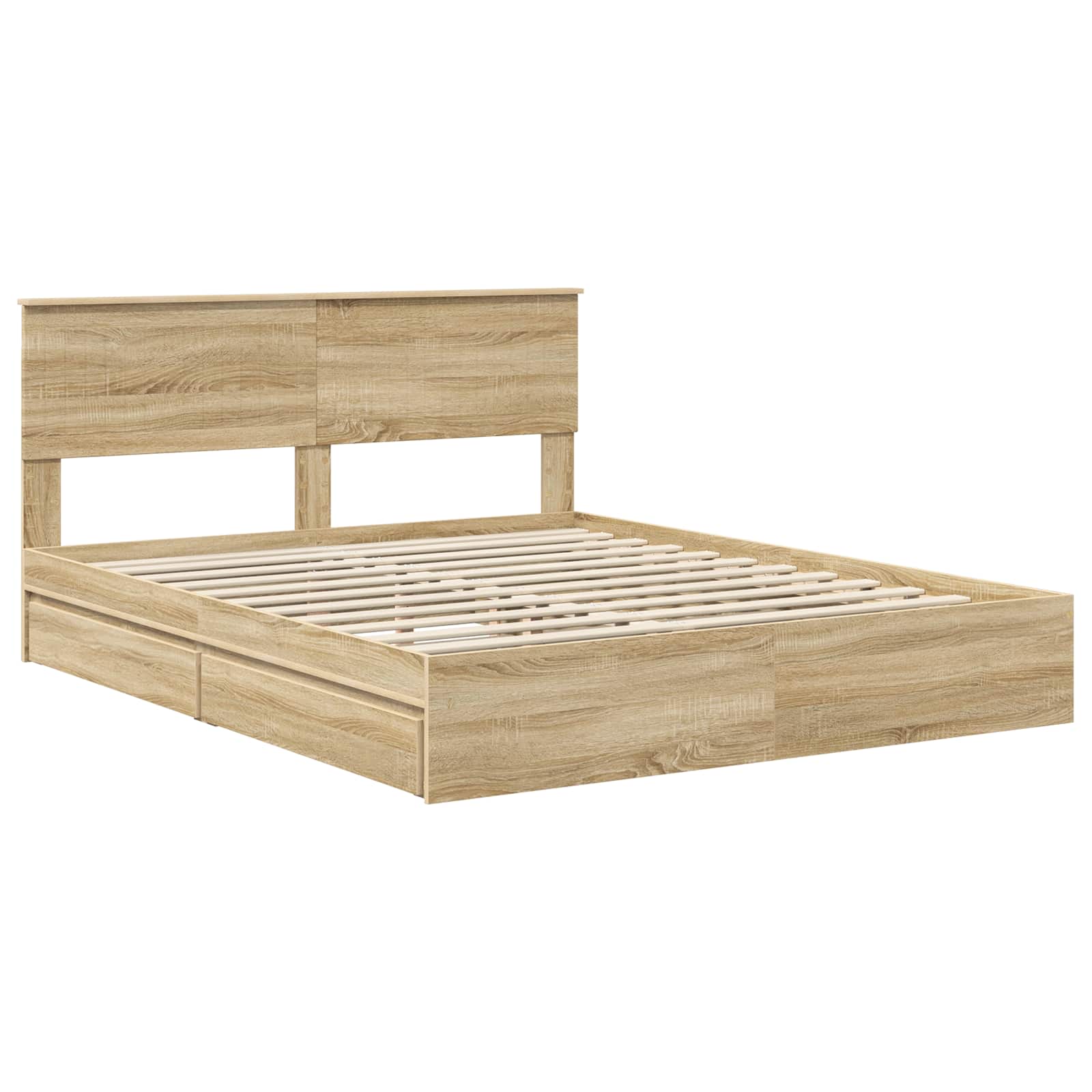 Krevet s od storage Sonoma hrast 160 x 200 cm Konstruirano drvo