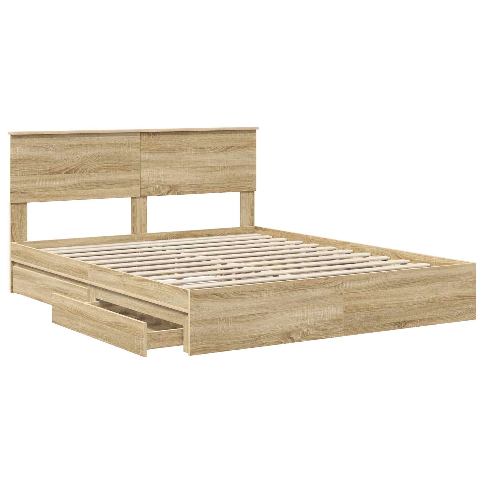 Krevet s od storage Sonoma hrast 160 x 200 cm Konstruirano drvo