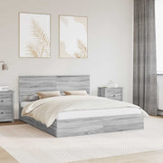 Krevet s od storage Siva Sonoma 160 x 200 cm Konstruirano drvo