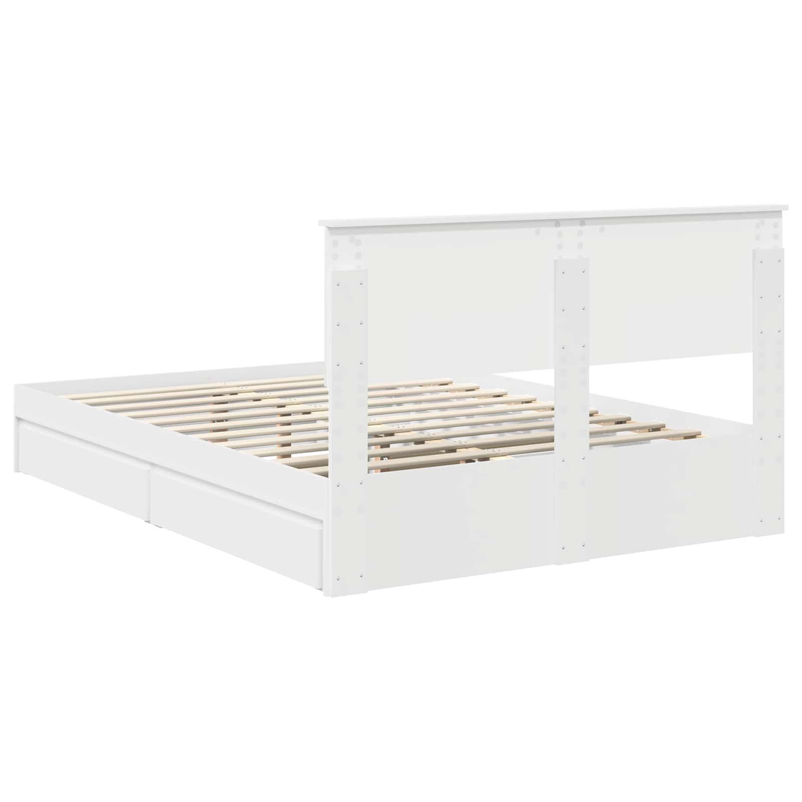 Krevet s od storage Bijelo 140 x 200 cm Konstruirano drvo