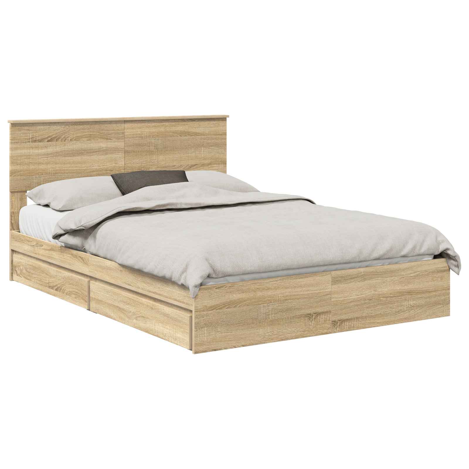 Krevet s od storage Sonoma hrast 140 x 200 cm Konstruirano drvo