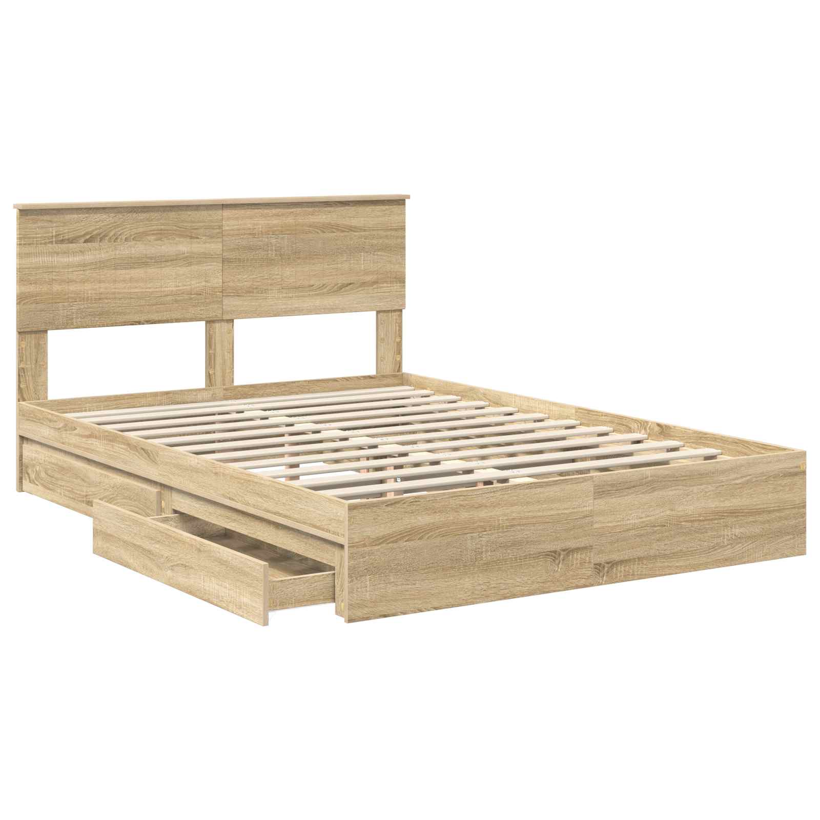 Krevet s od storage Sonoma hrast 140 x 200 cm Konstruirano drvo
