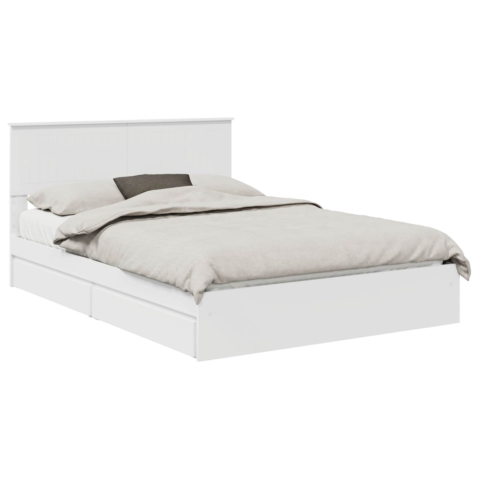 Krevet s od storage Bijelo 140 x 190 cm Konstruirano drvo