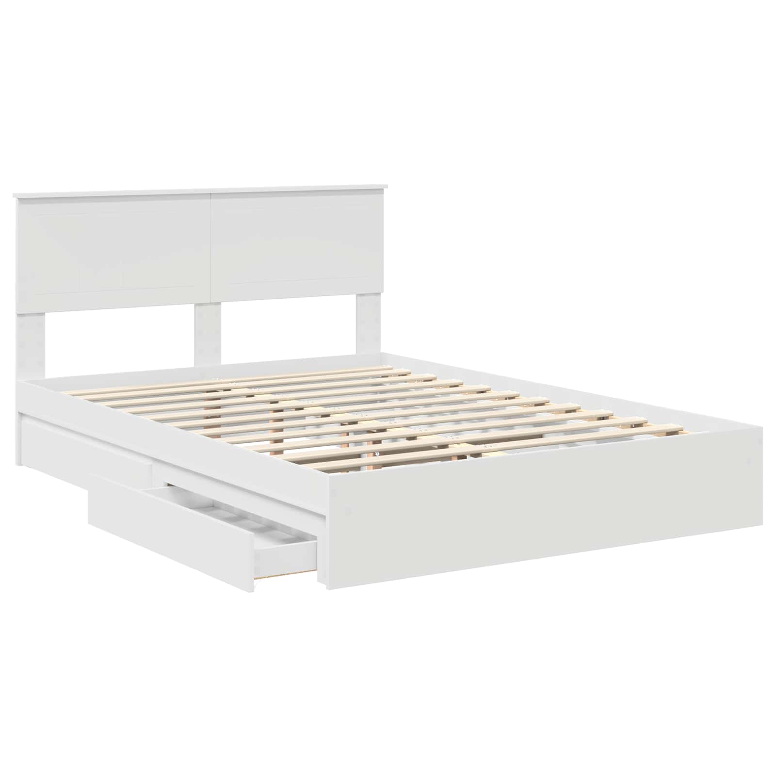 Krevet s od storage Bijelo 140 x 190 cm Konstruirano drvo