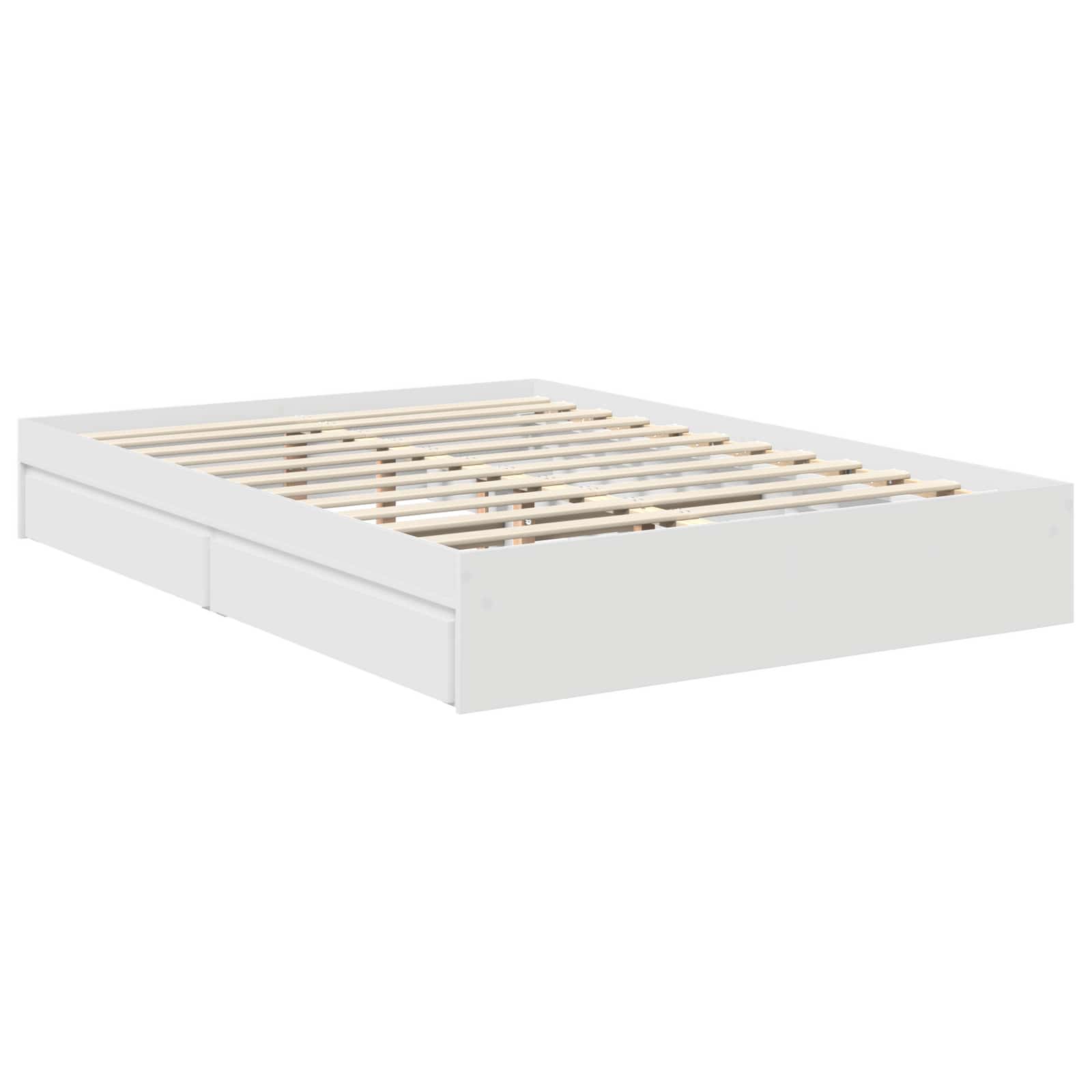 Krevet s od storage Bijelo 140 x 190 cm Konstruirano drvo