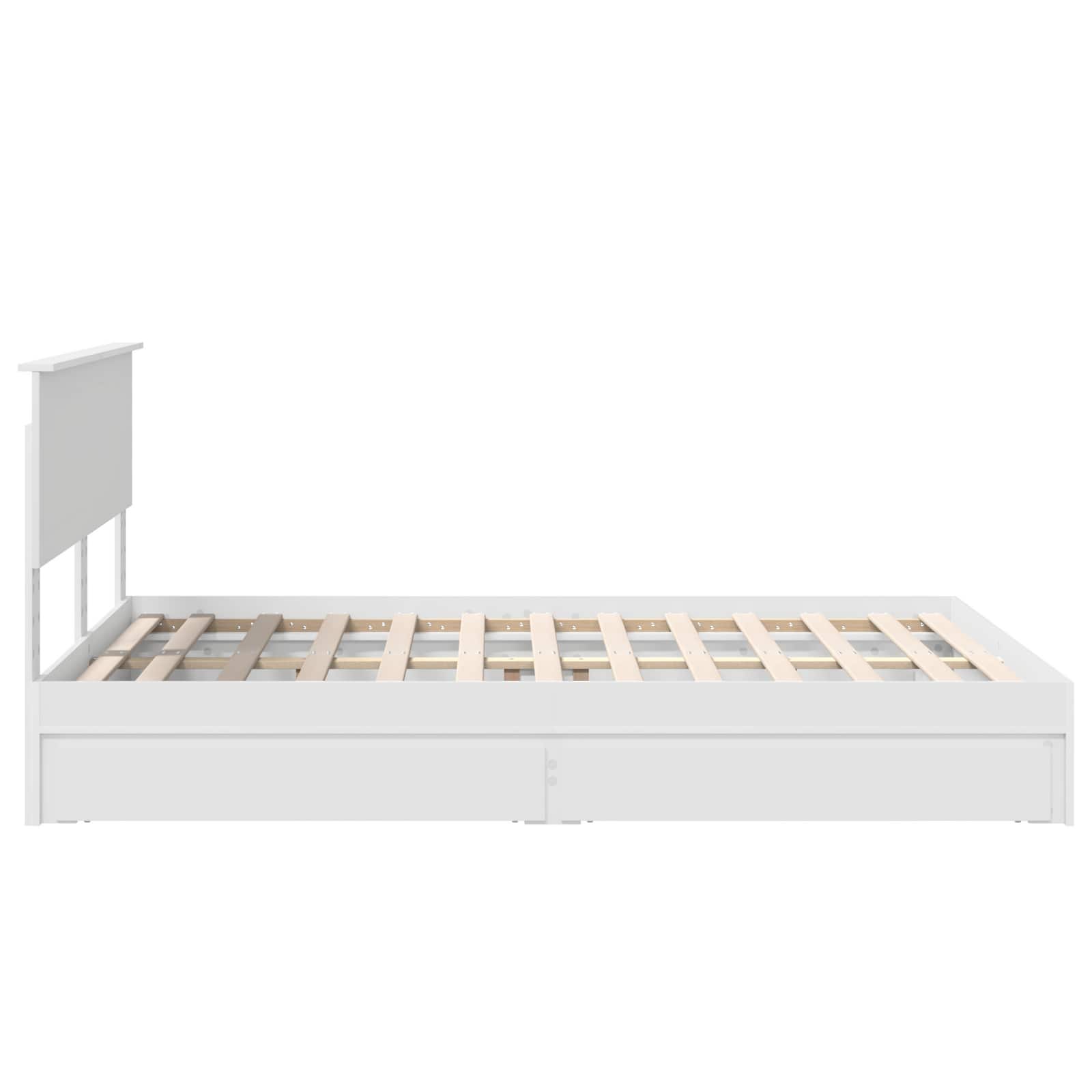 Krevet s od storage Bijelo 140 x 190 cm Konstruirano drvo