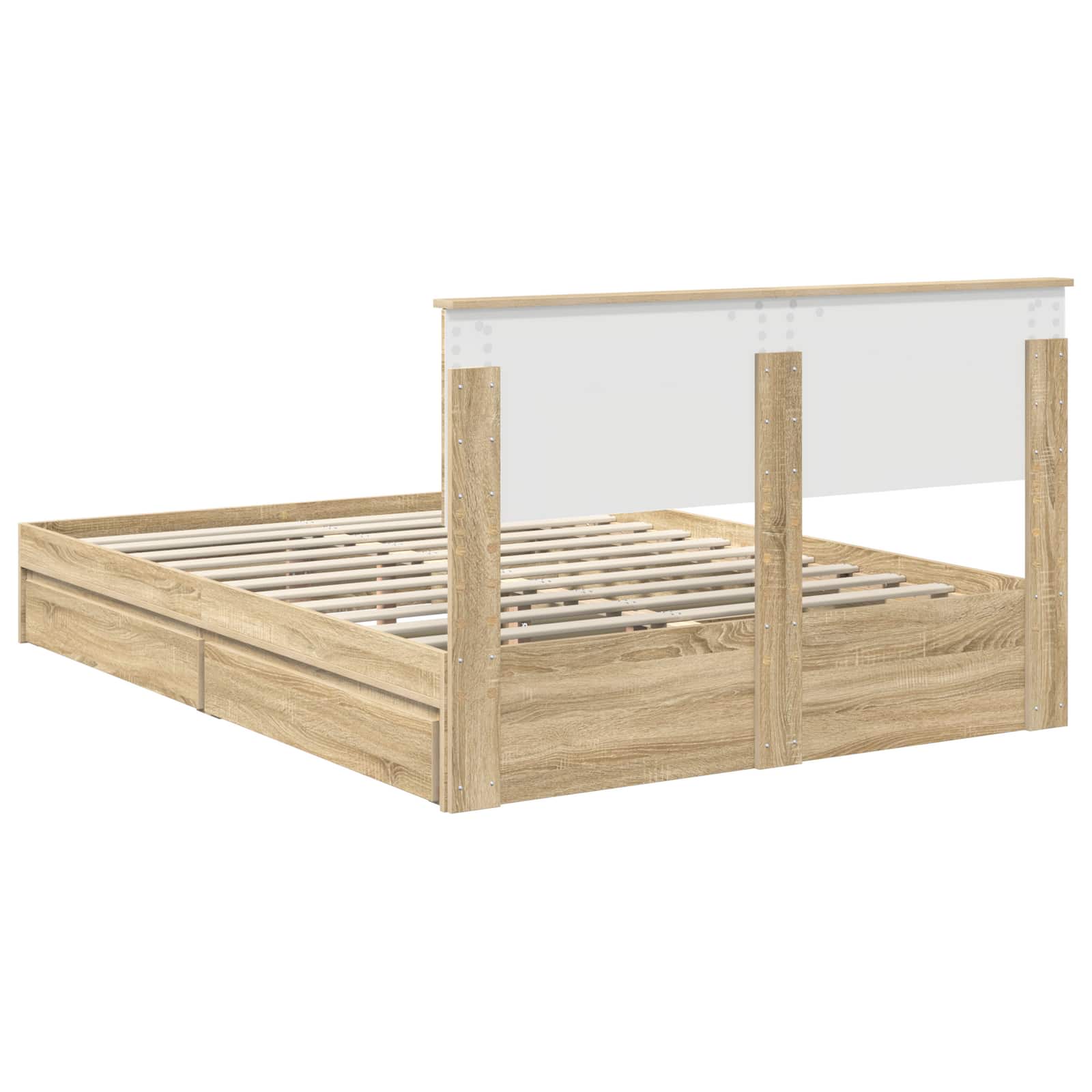 Krevet s od storage Sonoma hrast 140 x 190 cm Konstruirano drvo