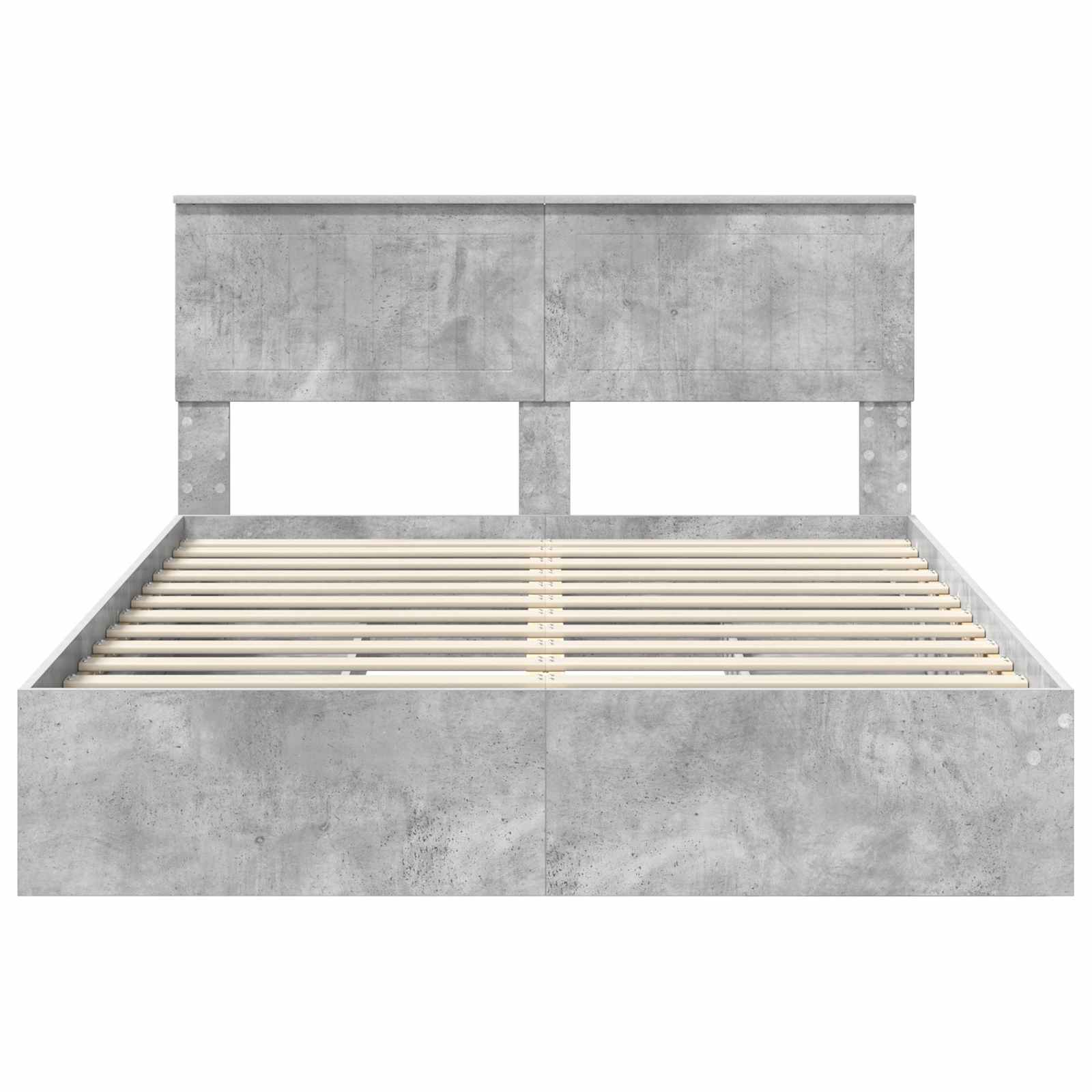 Krevet s od storage s uzglavljem Betonski sivi 135 x 190 cm