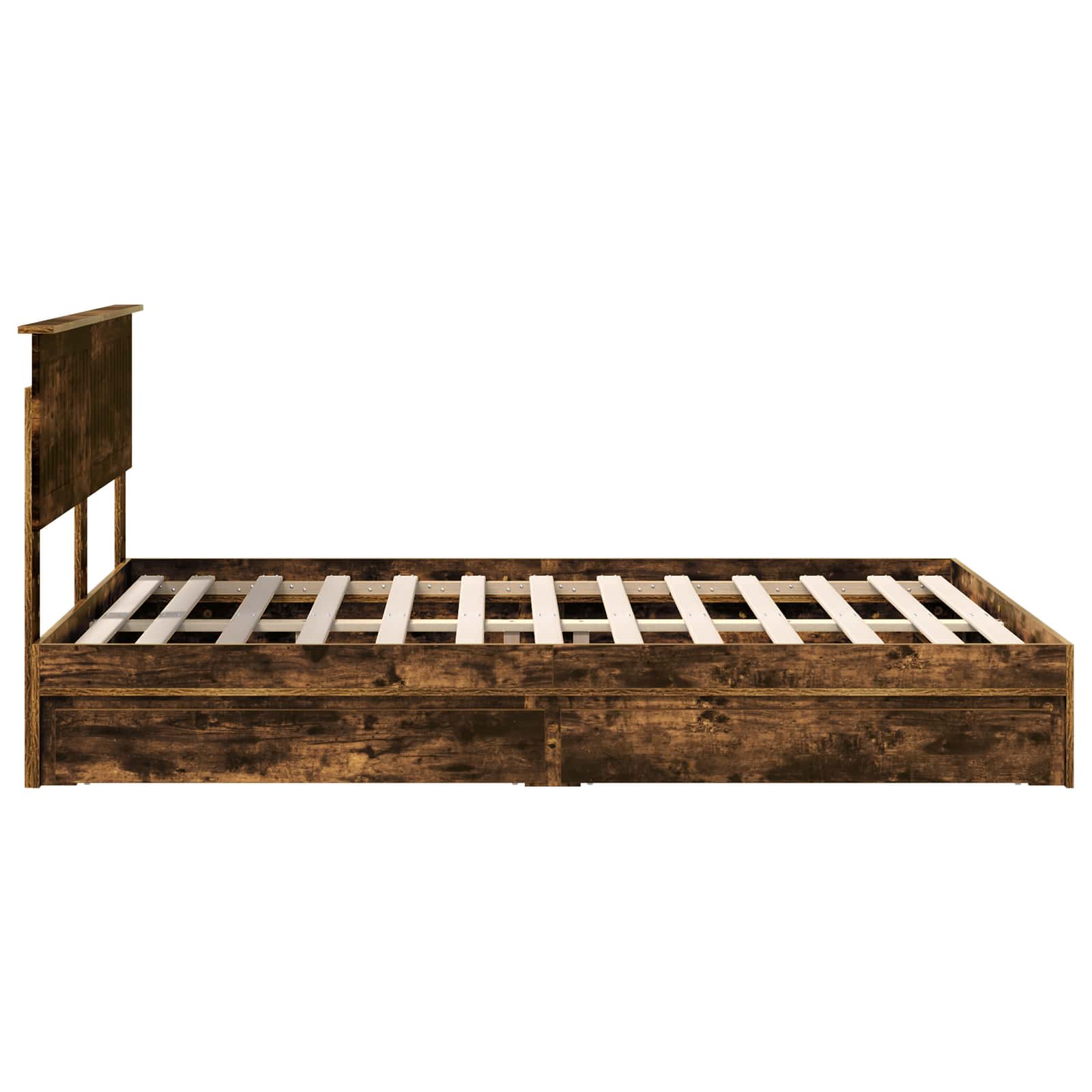 Krevet s od storage s uzglavljem Dimljeni hrast 135 x 190 cm