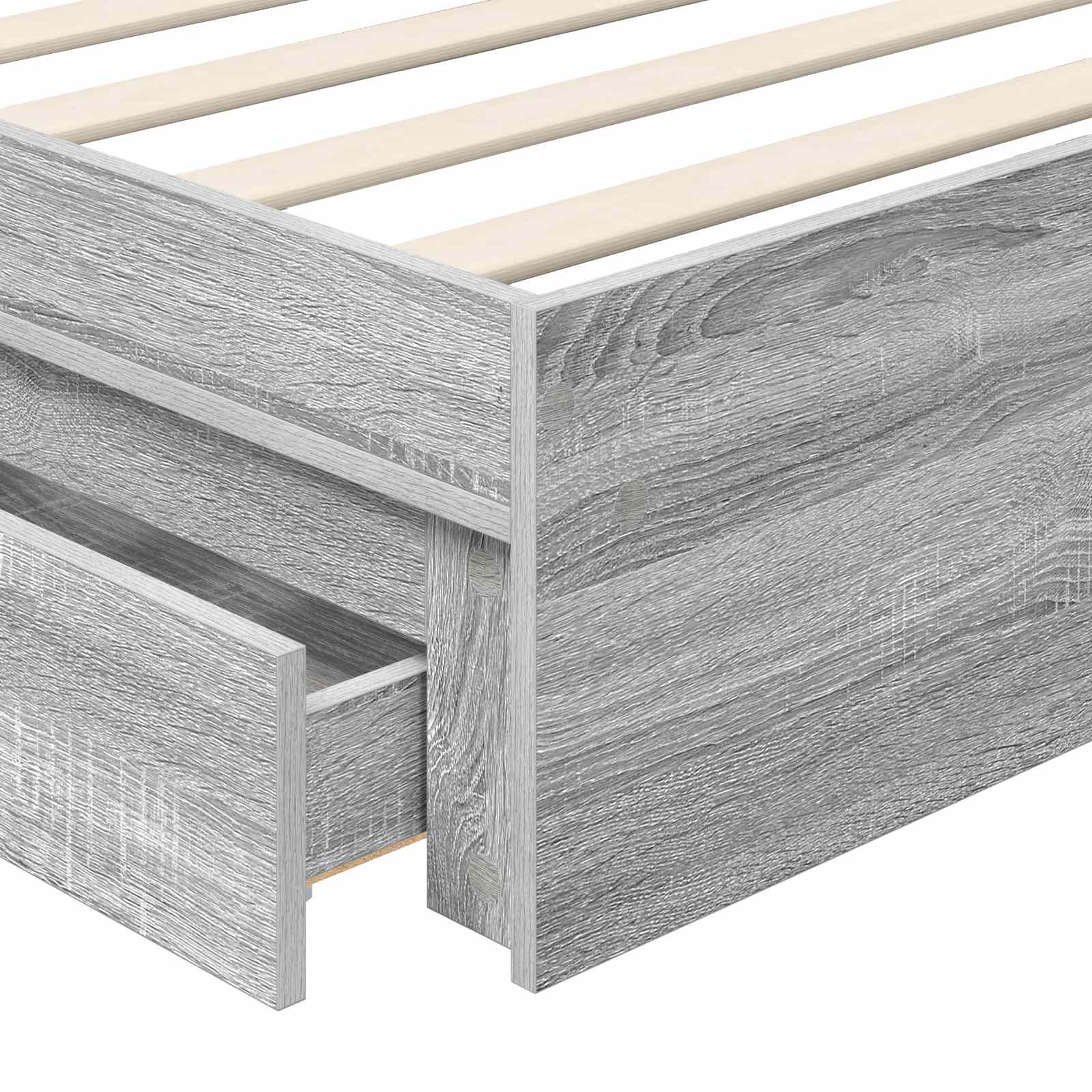 Krevet s od storage Siva Sonoma 100 x 200 cm Konstruirano drvo