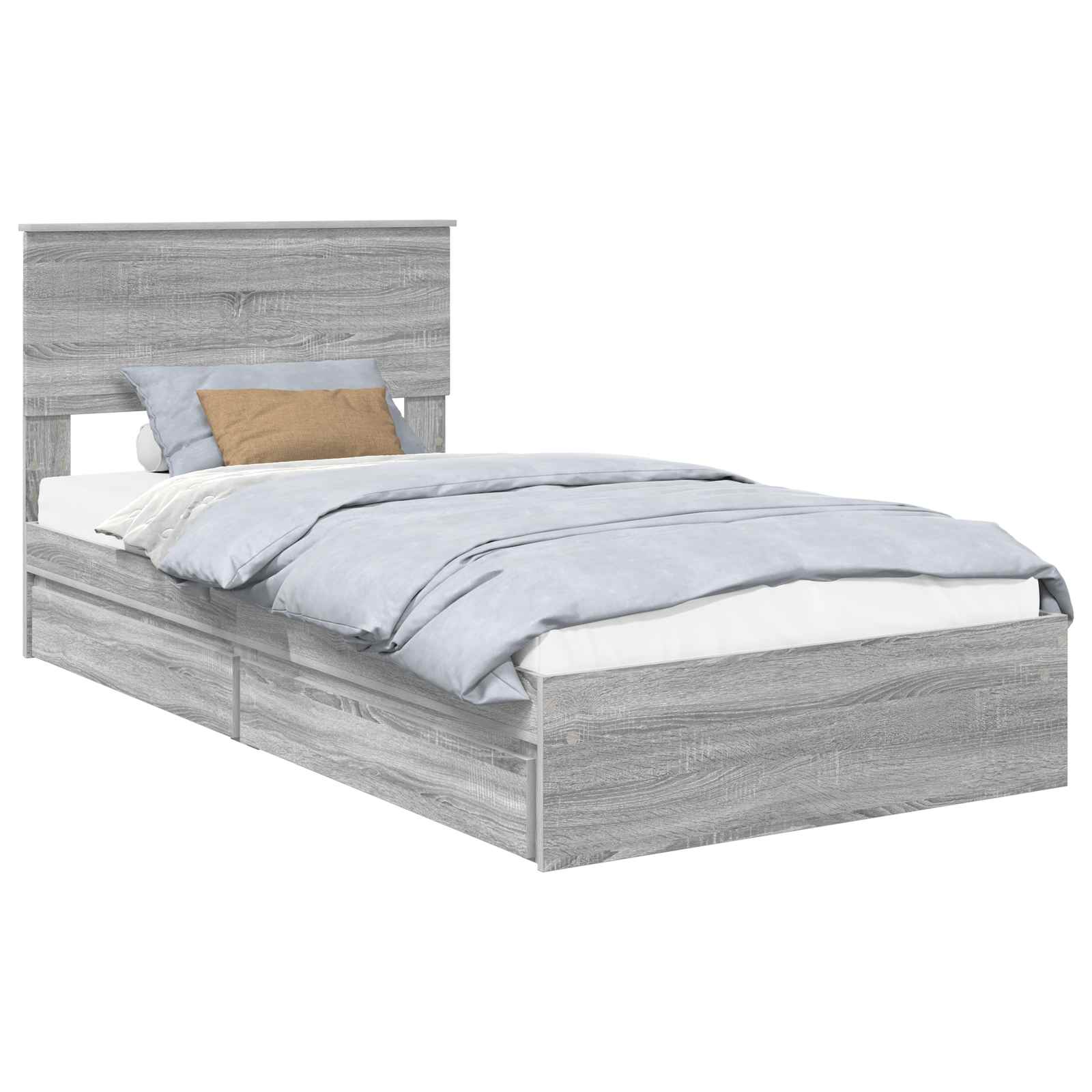 Krevet s od storage Siva Sonoma 100 x 200 cm Konstruirano drvo
