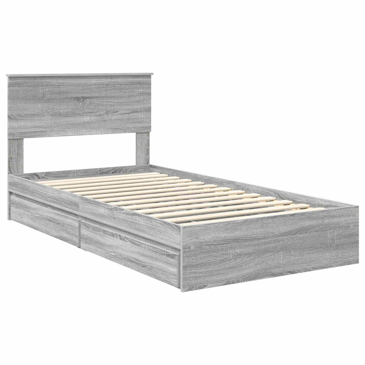 Krevet s od storage Siva Sonoma 100 x 200 cm Konstruirano drvo
