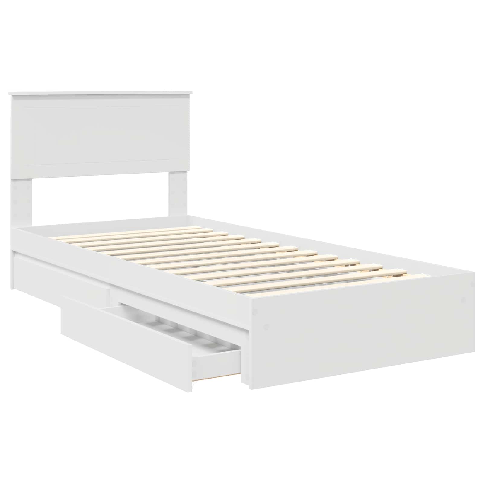 Krevet s od storage Bijelo 90 x 200 cm Konstruirano drvo