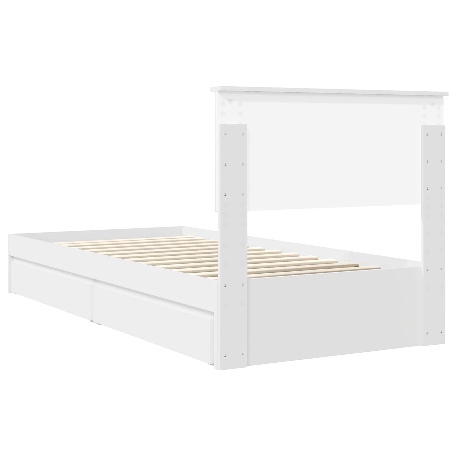 Krevet s od storage Bijelo 90 x 200 cm Konstruirano drvo