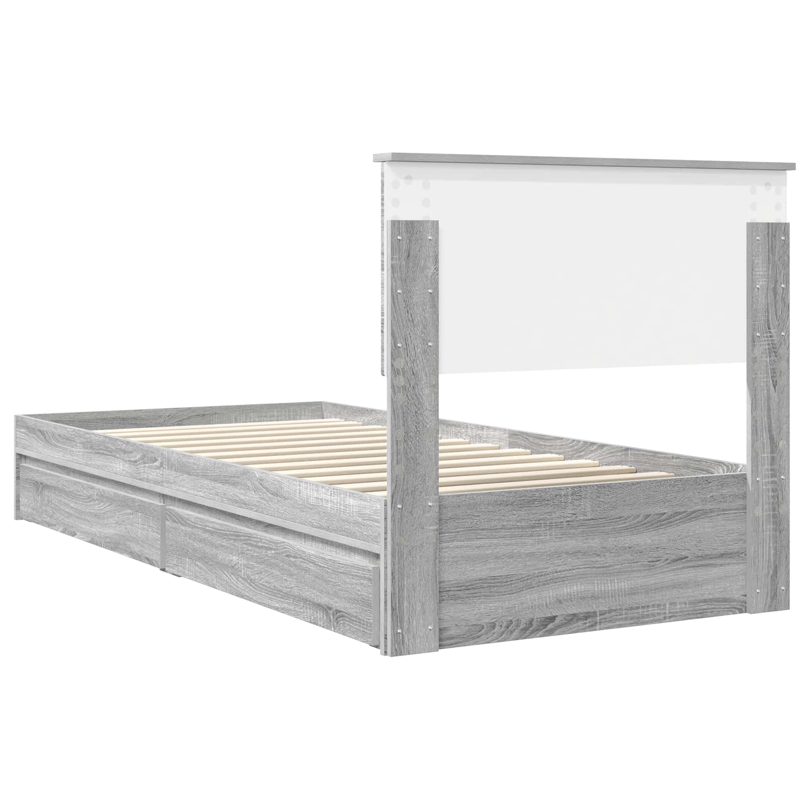 Krevet s od storage Siva Sonoma 90 x 200 cm Konstruirano drvo