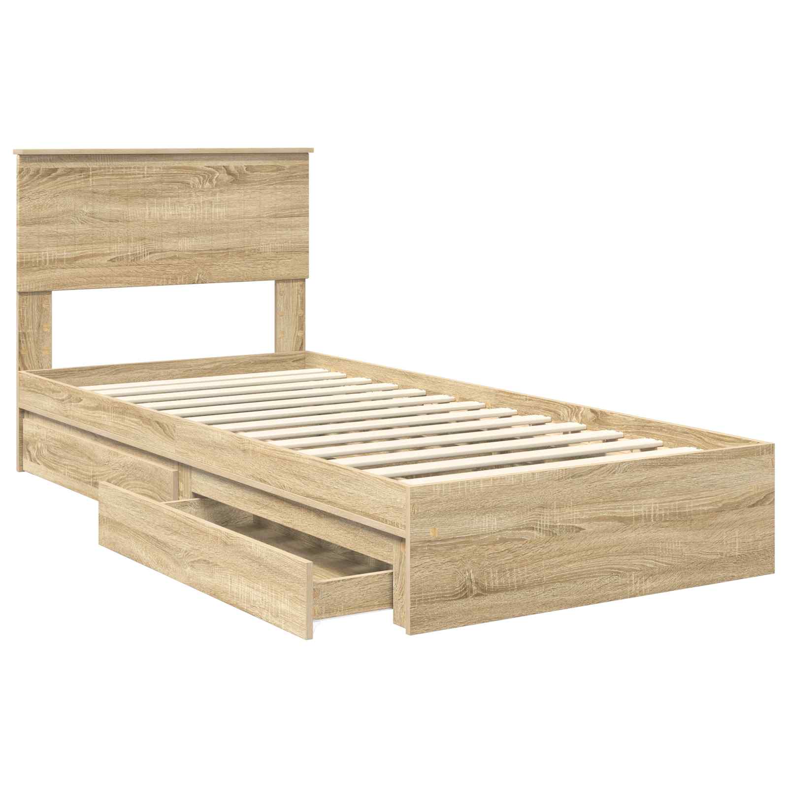 Krevet s od storage Sonoma hrast 90 x 190 cm Konstruirano drvo