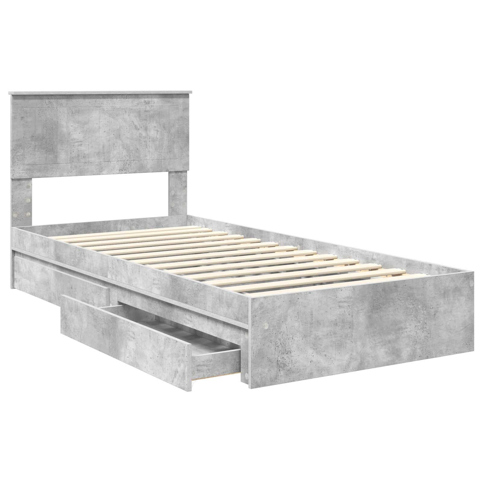 Krevet s od storage Betonski sivi 90 x 190 cm Konstruirano drvo