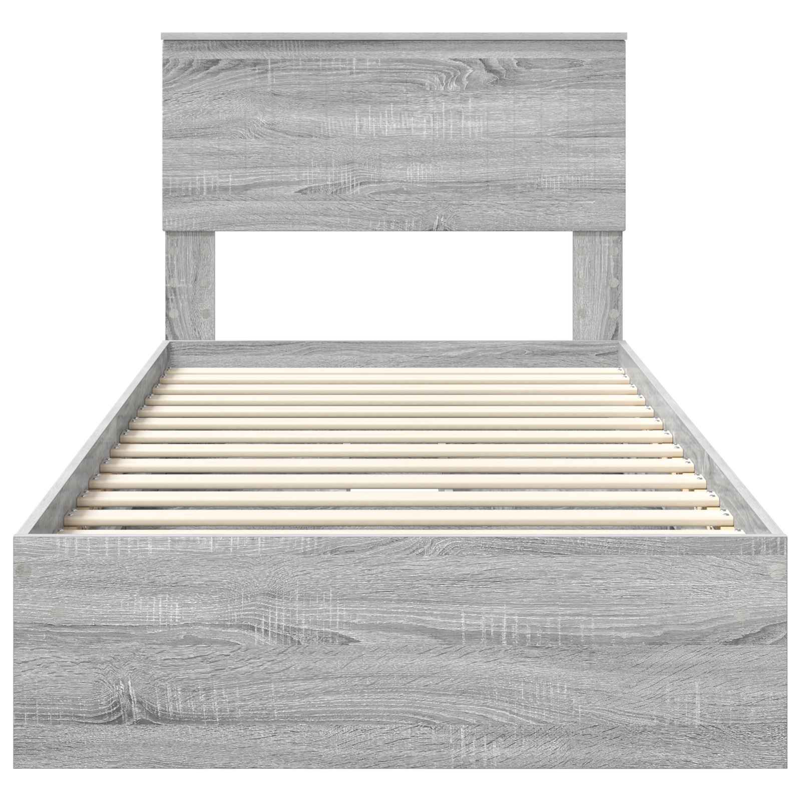 Krevet s od storage Siva Sonoma 90 x 190 cm Konstruirano drvo