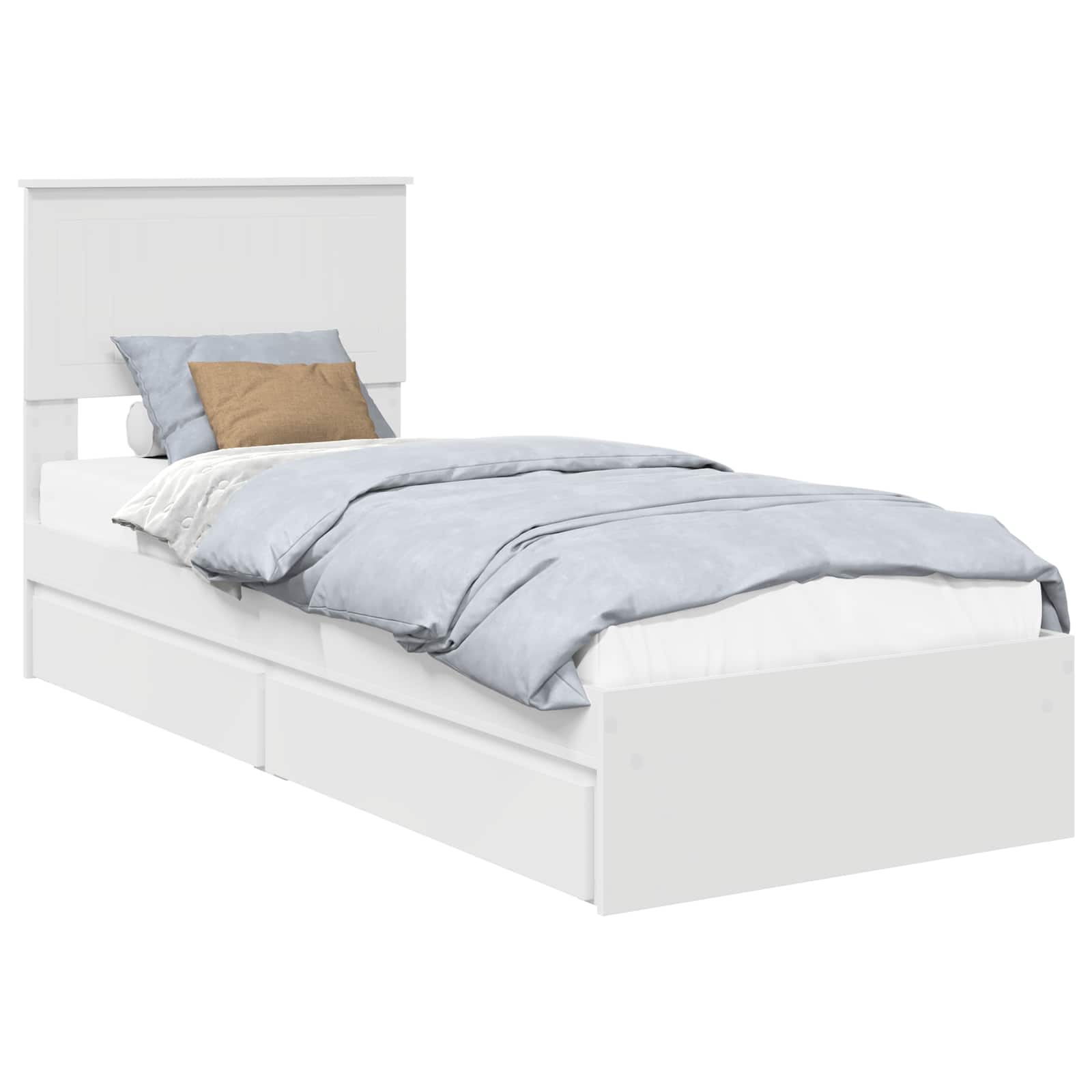 Krevet s od storage Bijelo 75 x 190 cm Konstruirano drvo