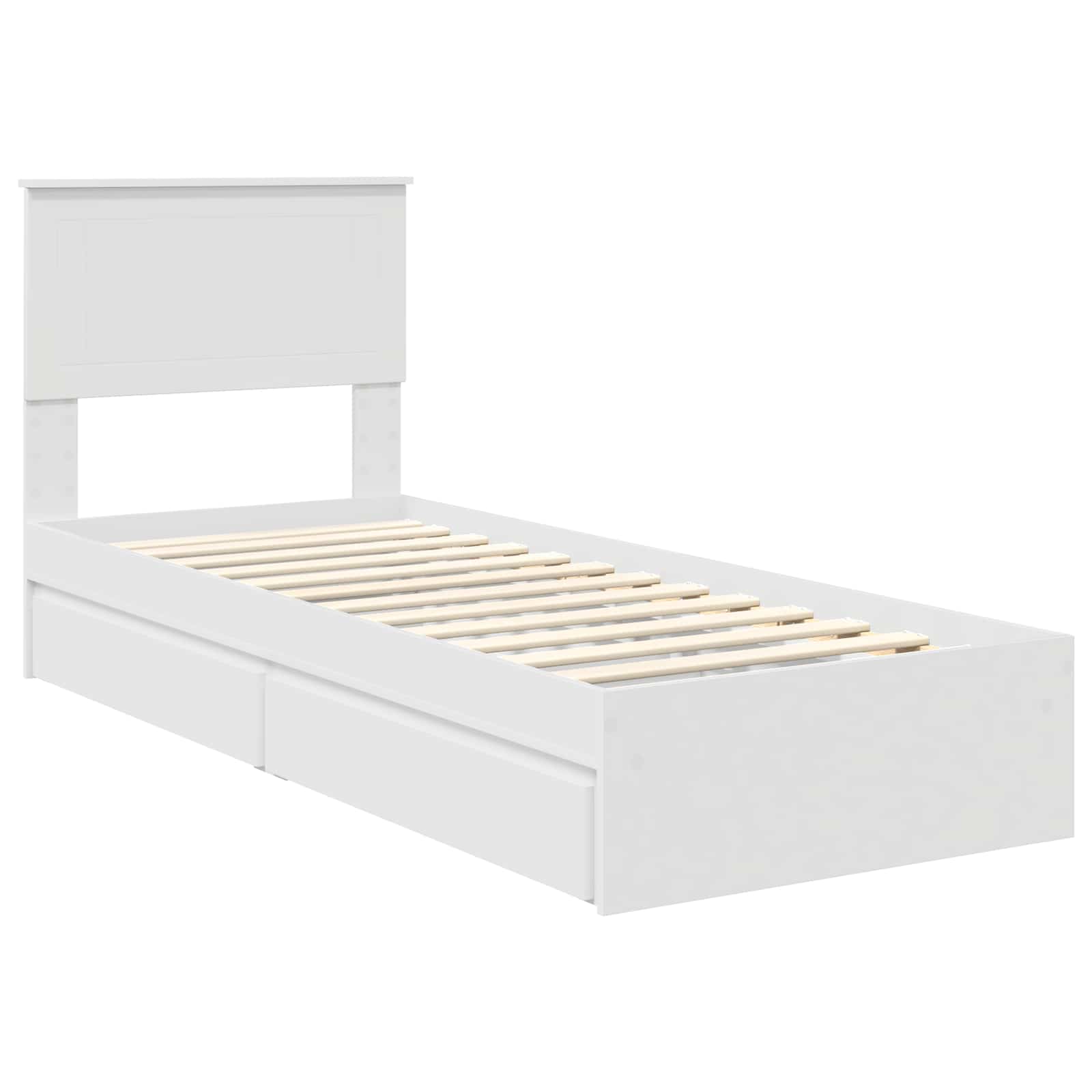 Krevet s od storage Bijelo 75 x 190 cm Konstruirano drvo