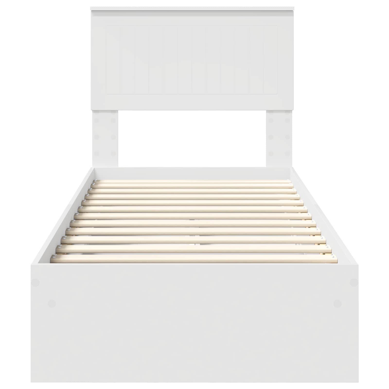 Krevet s od storage Bijelo 75 x 190 cm Konstruirano drvo