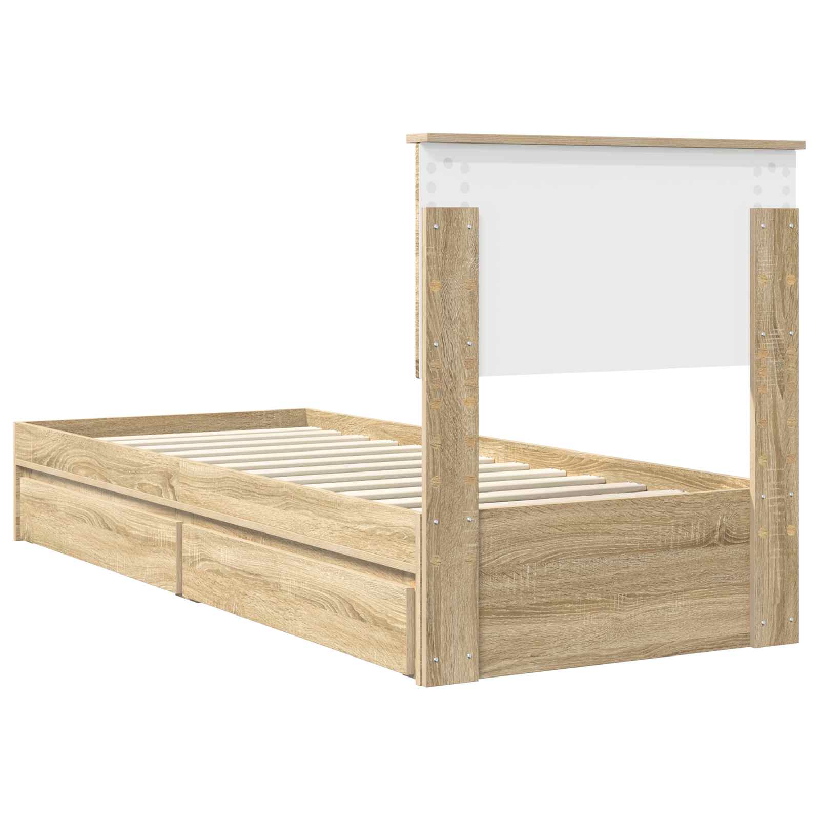 Krevet s od storage Sonoma hrast 75 x 190 cm Konstruirano drvo
