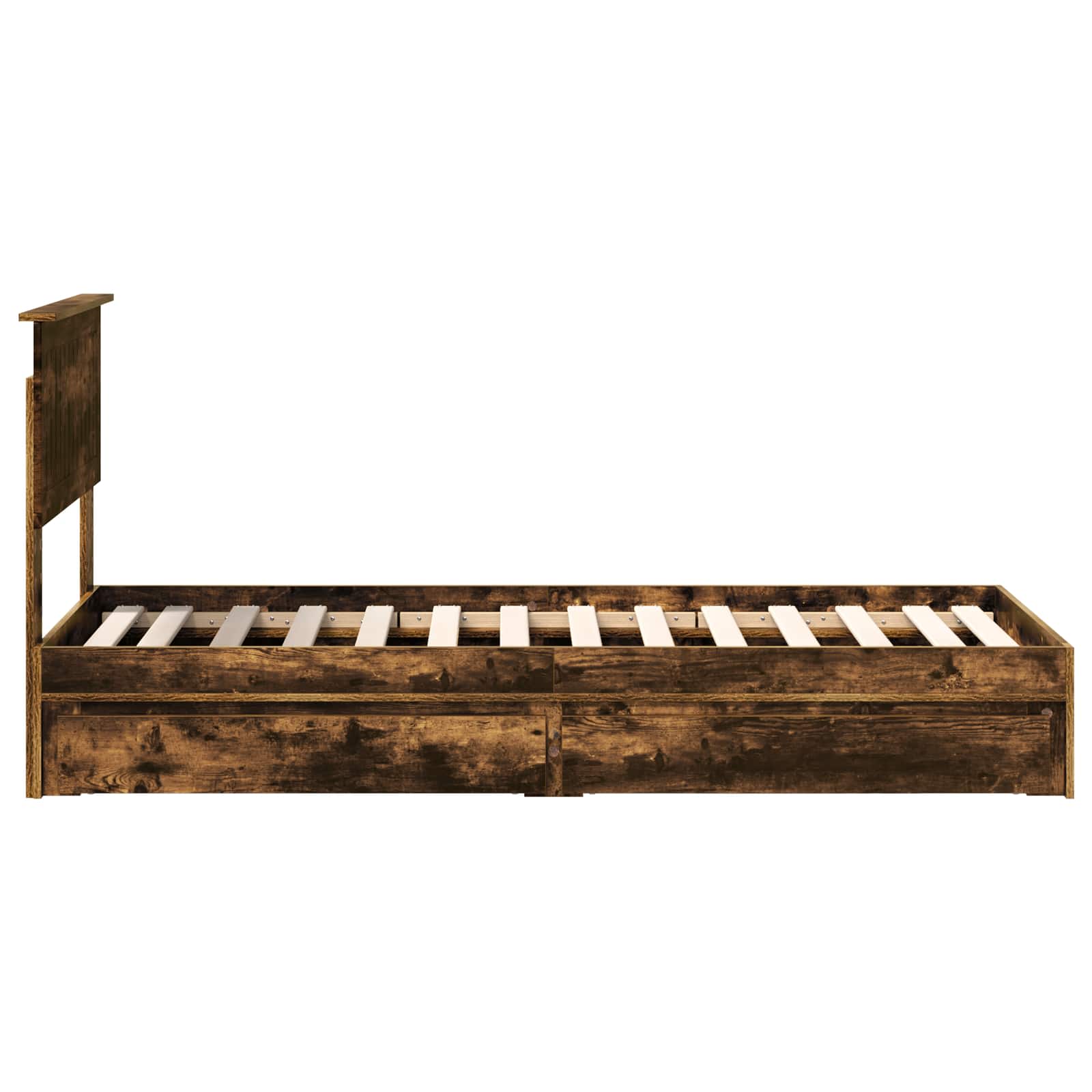 Krevet s od storage s uzglavljem Dimljeni hrast 75 x 190 cm