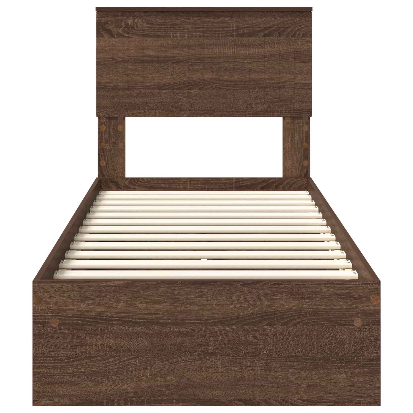 Krevet s od storage Smeđi hrast 75 x 190 cm Konstruirano drvo