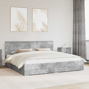 Krevetna konstrukcija s ladicama Betonska siva 200 x 200 cm