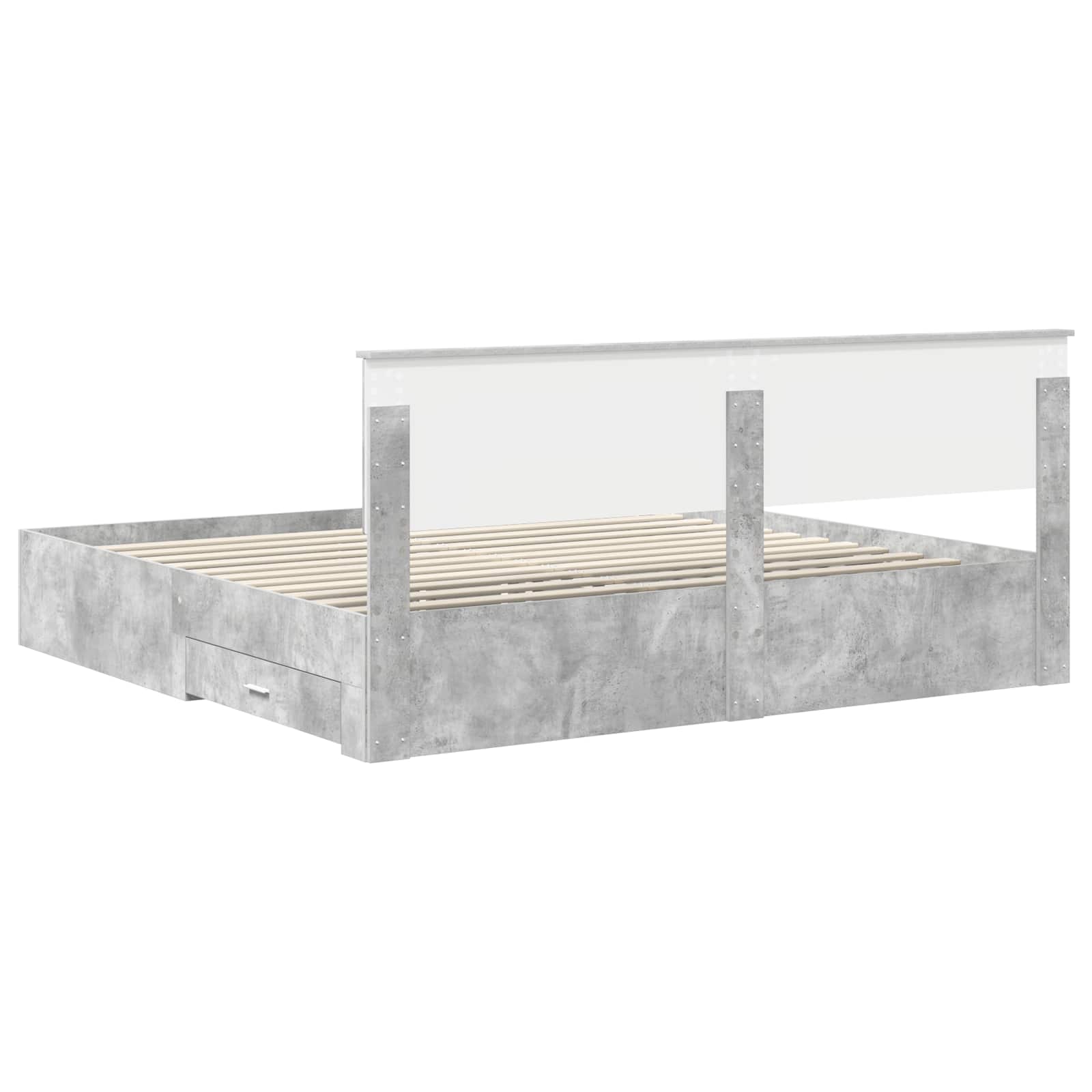 Krevetna konstrukcija s uzglavljem Betonski sivi 200 x 200 cm