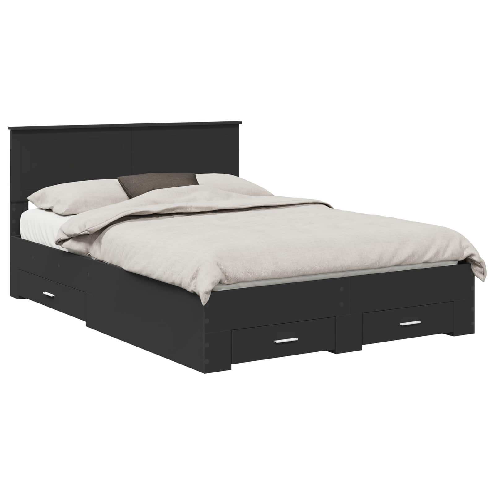Krevetna konstrukcija Crna 135 x 190 cm Konstruirano drvo