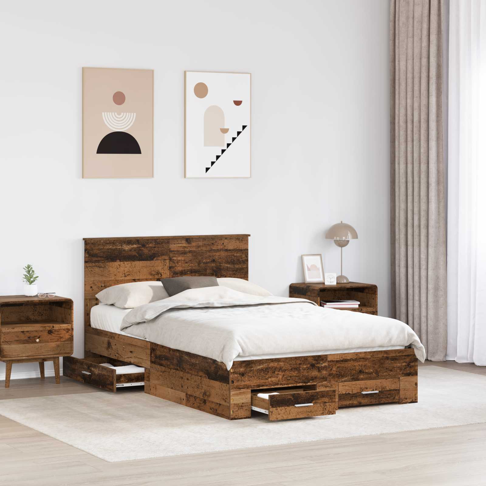 Krevetna konstrukcija Staro drvo 120 x 190 cm Konstruirano drvo