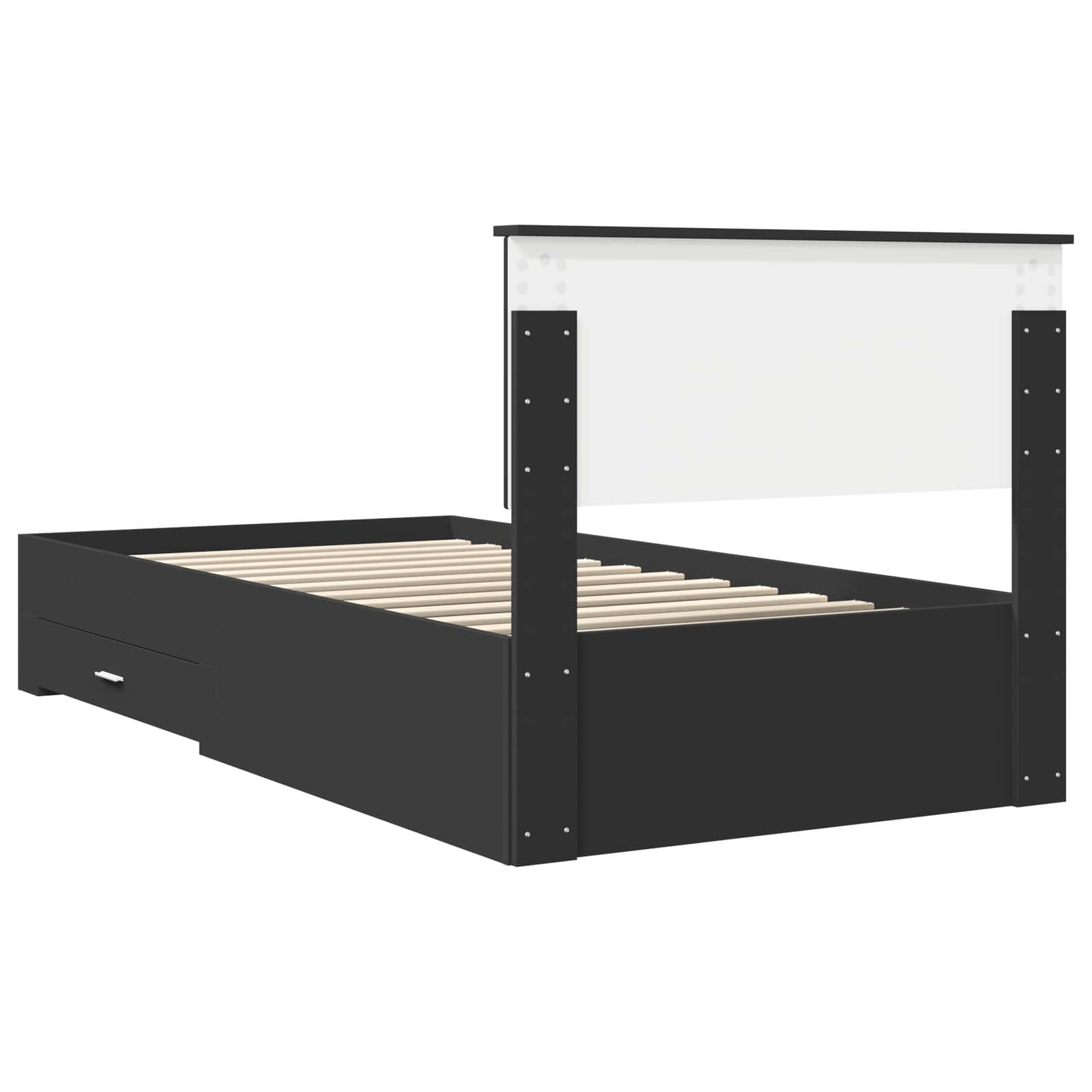 Krevetna konstrukcija s ladicama Crna i srebrna 100 x 200 cm
