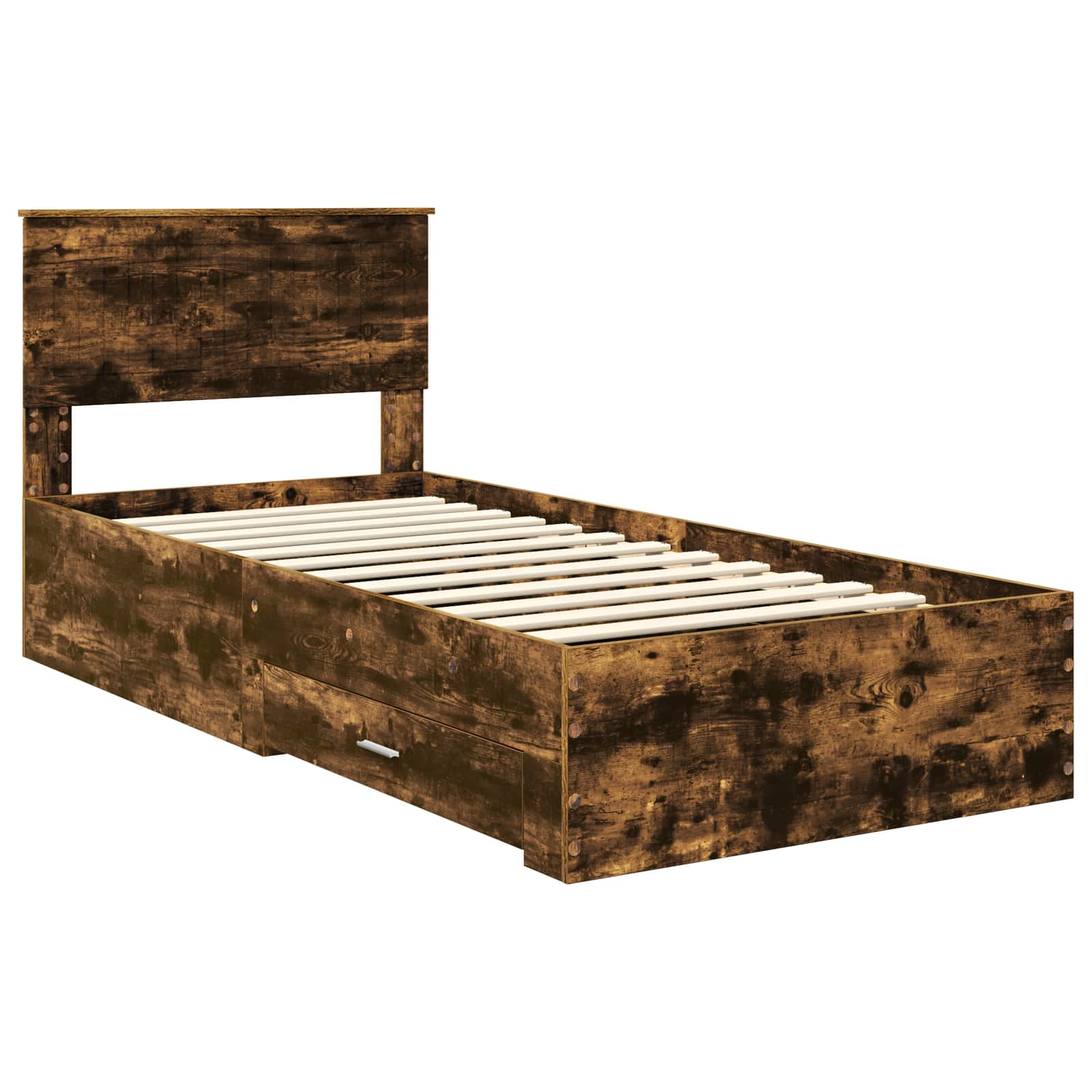 Krevetna konstrukcija s uzglavljem Dimljeni hrast 90 x 200 cm