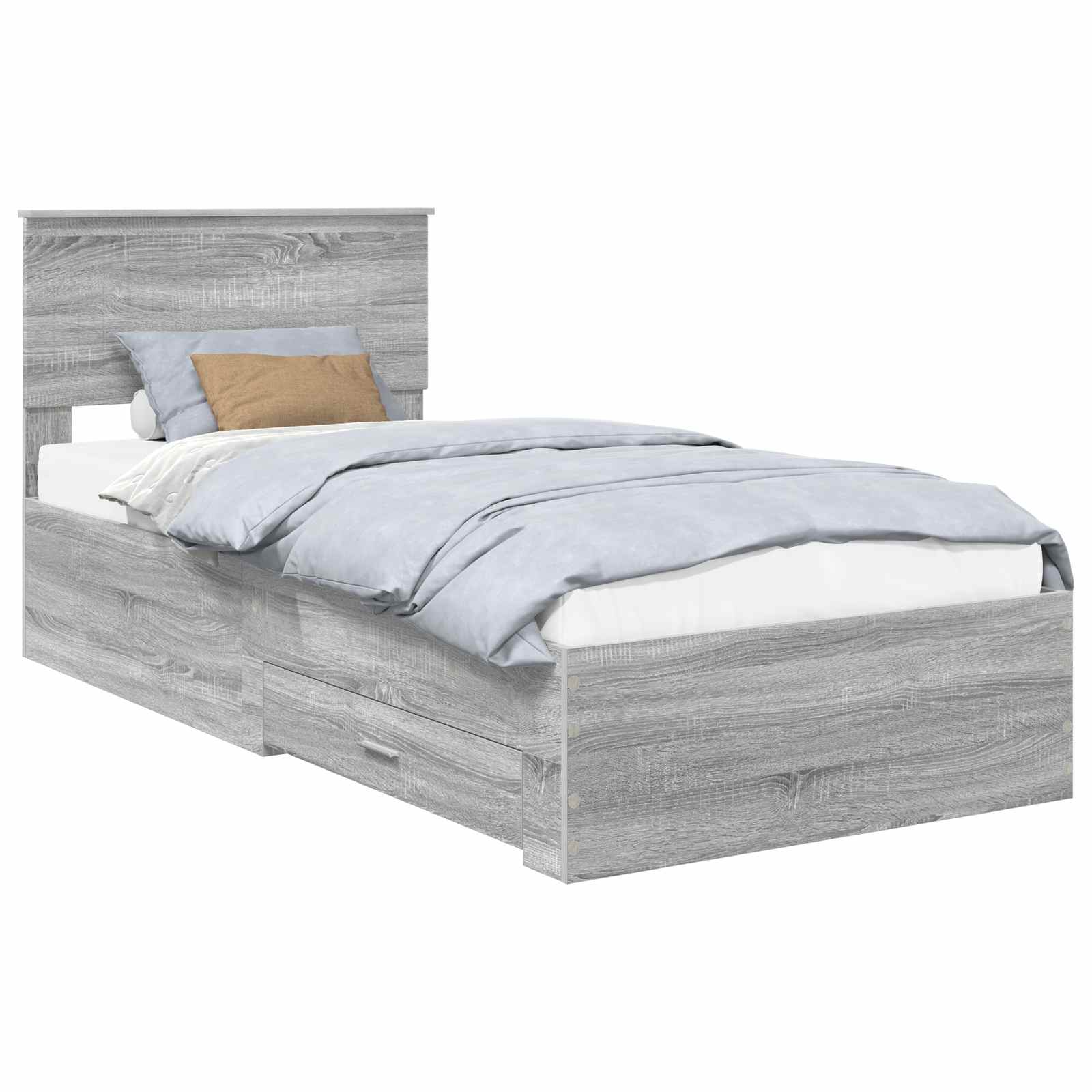 Krevetna konstrukcija Siva Sonoma 90 x 200 cm Konstruirano drvo